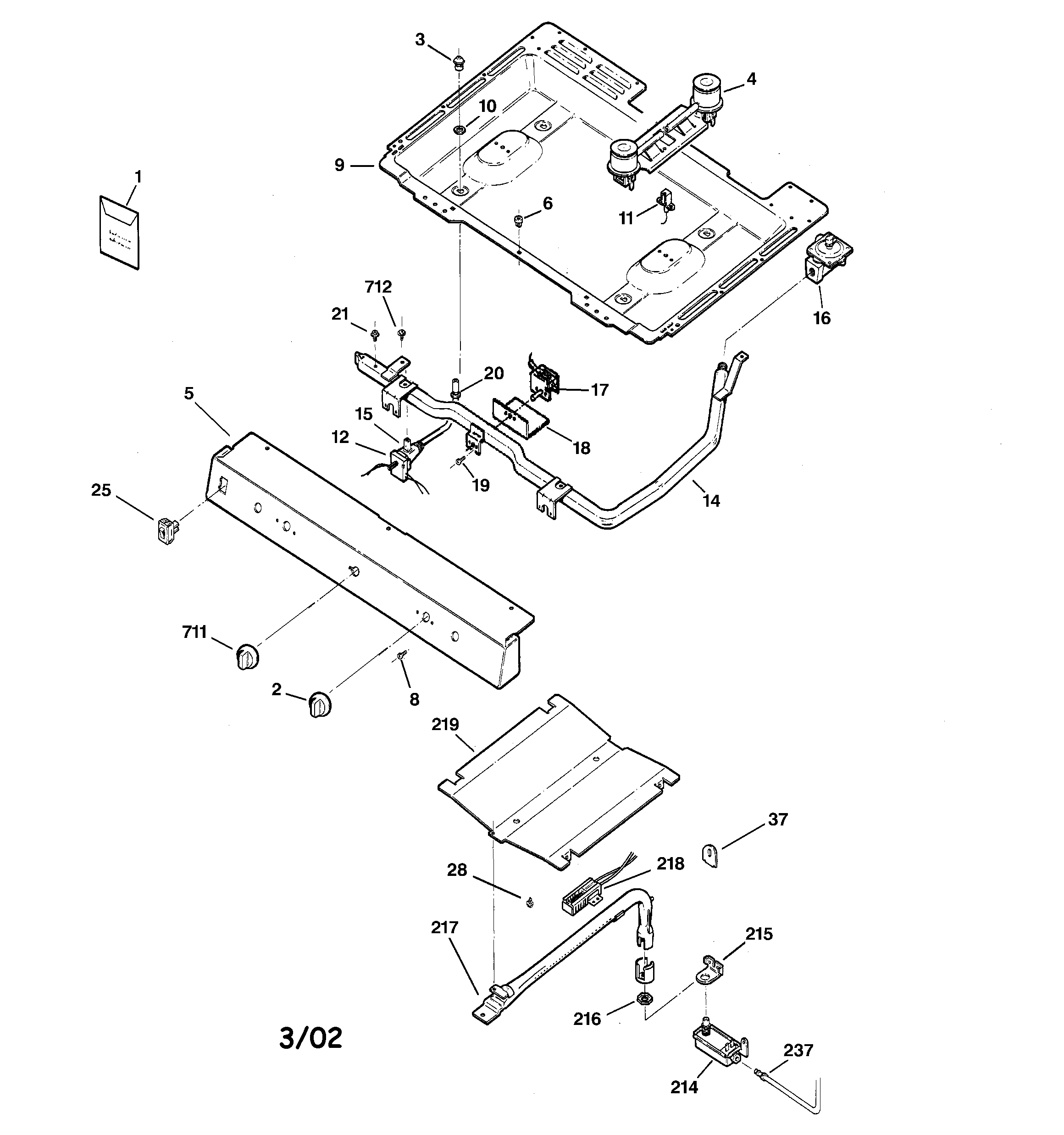 Kenmore 36271330200 gas & burner parts diagram