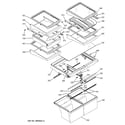 GE ETS22SBMBRBS fresh food shelves diagram