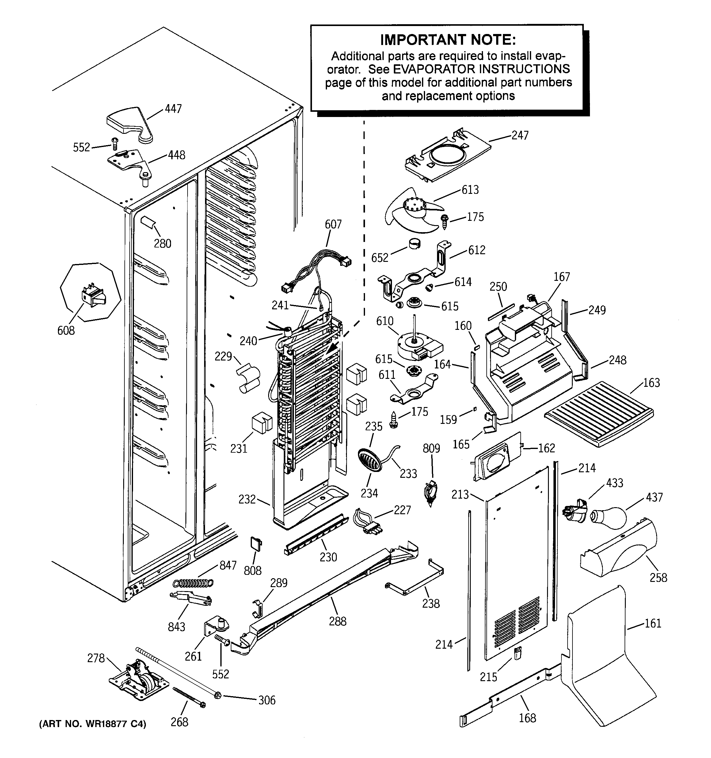 GE PSI23SGMDFBS freezer section diagram