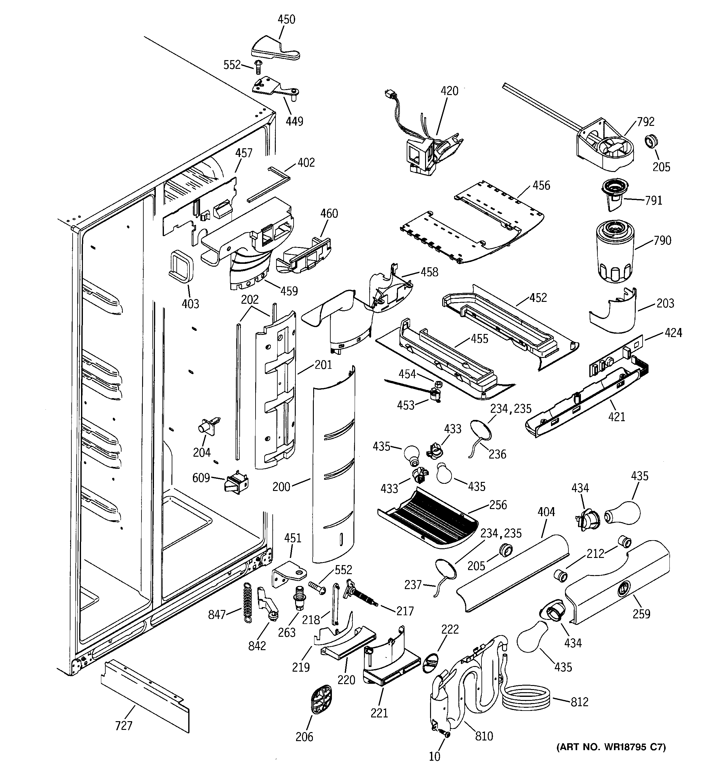 GE PSI23SGMDFBS fresh food section diagram