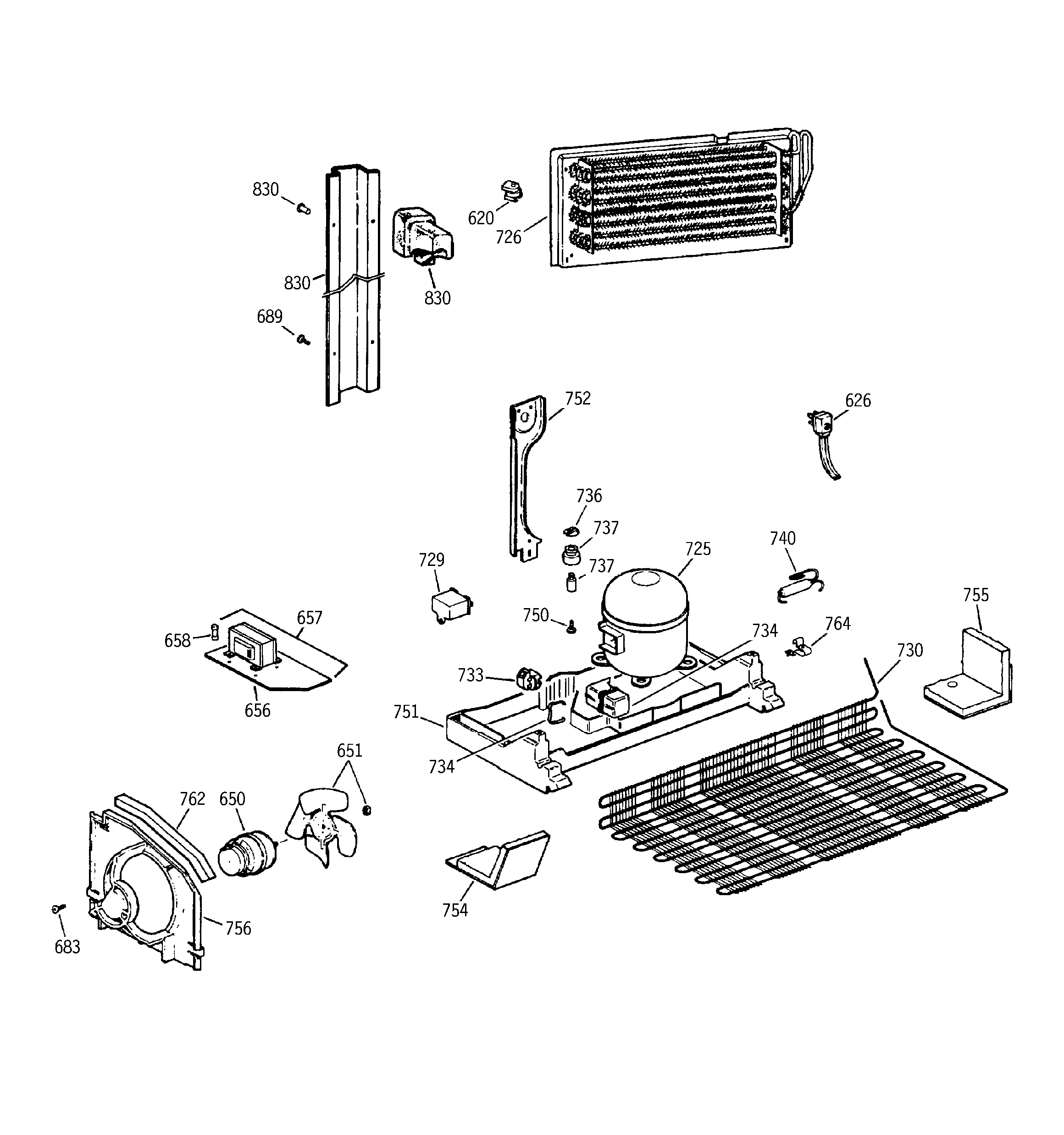 GE TBE19PATMRWW unit parts diagram