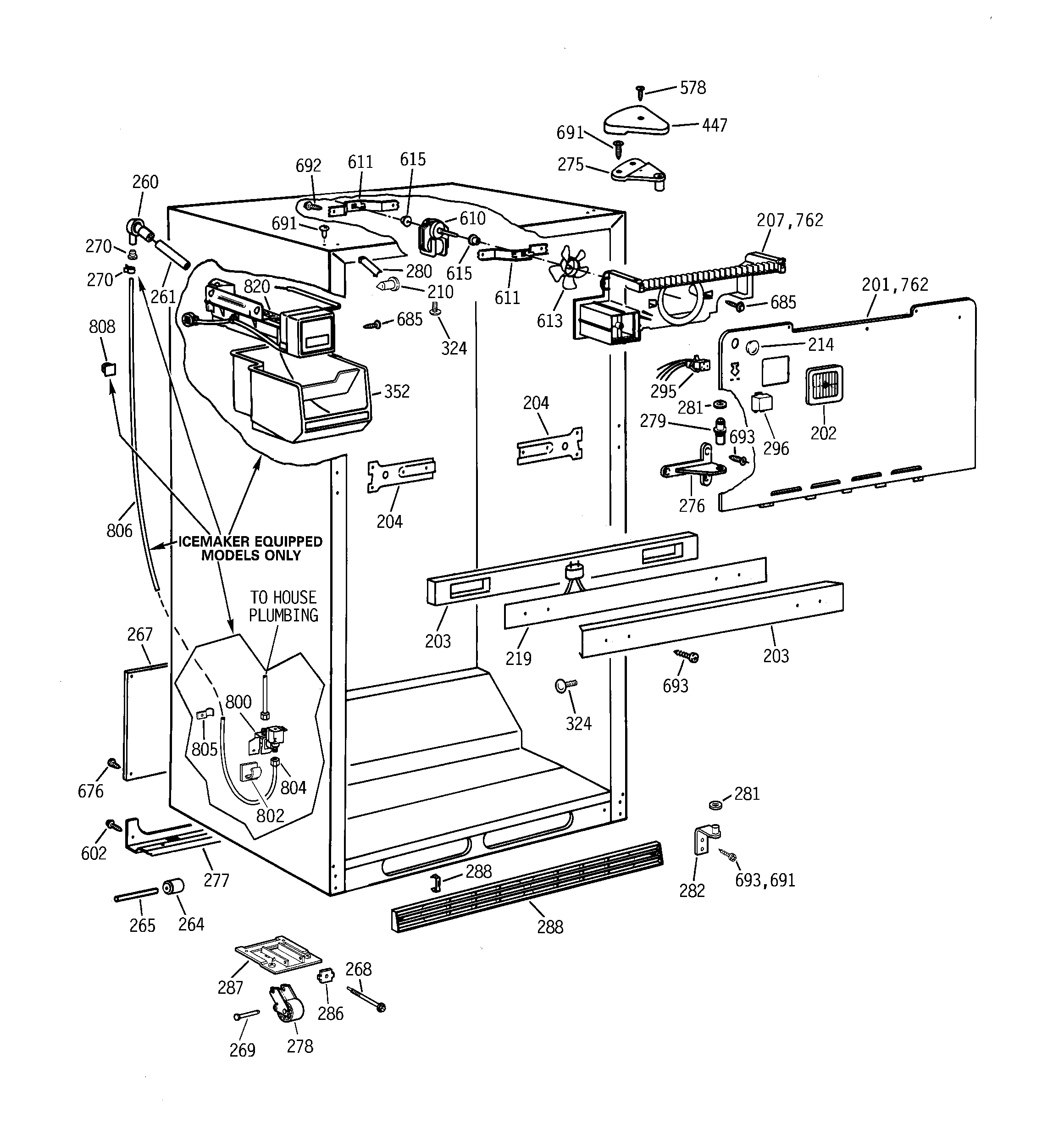 GE TBX18ZAXKRWW cabinet parts diagram
