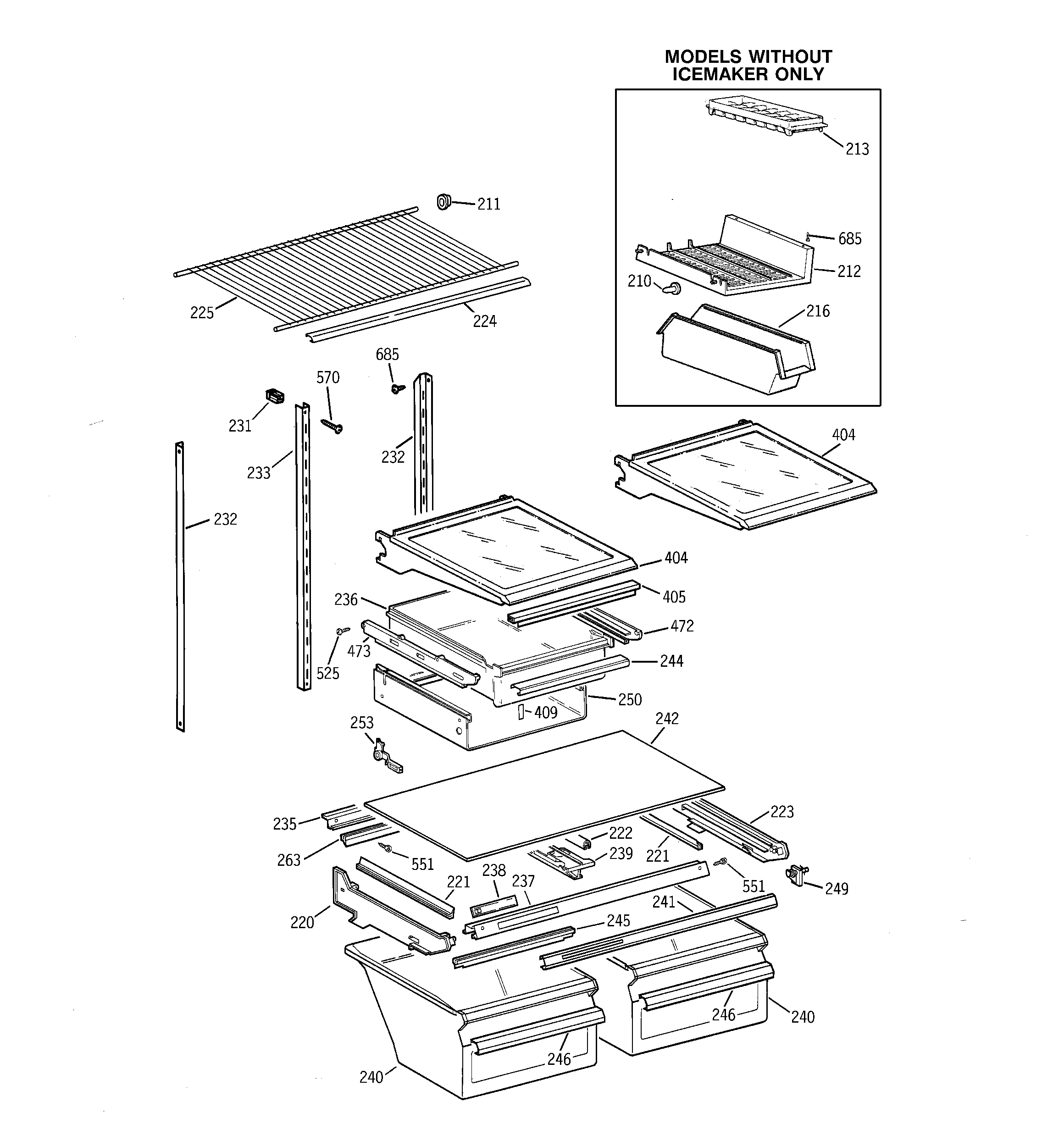 GE TBX18ZAXPRAA shelf parts diagram