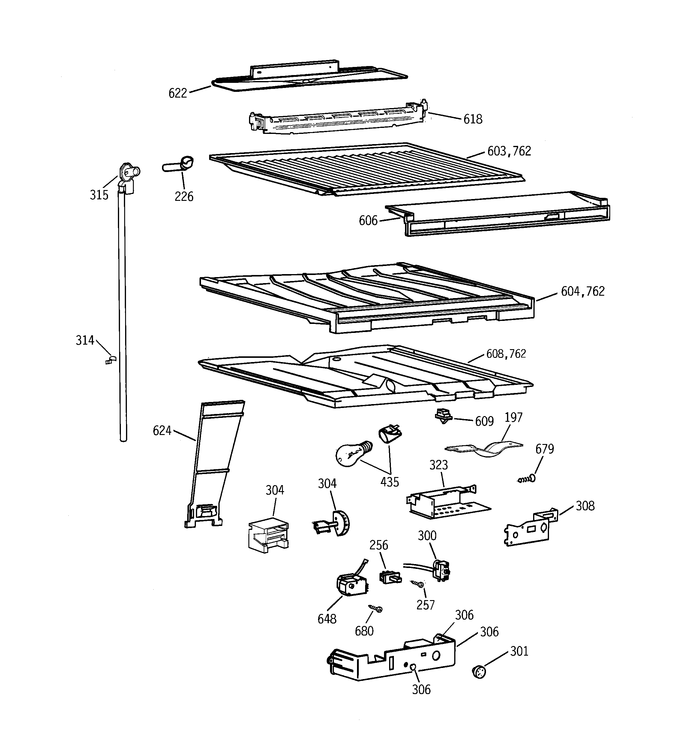 GE TBX21ZAXCRWW compartment separator parts diagram