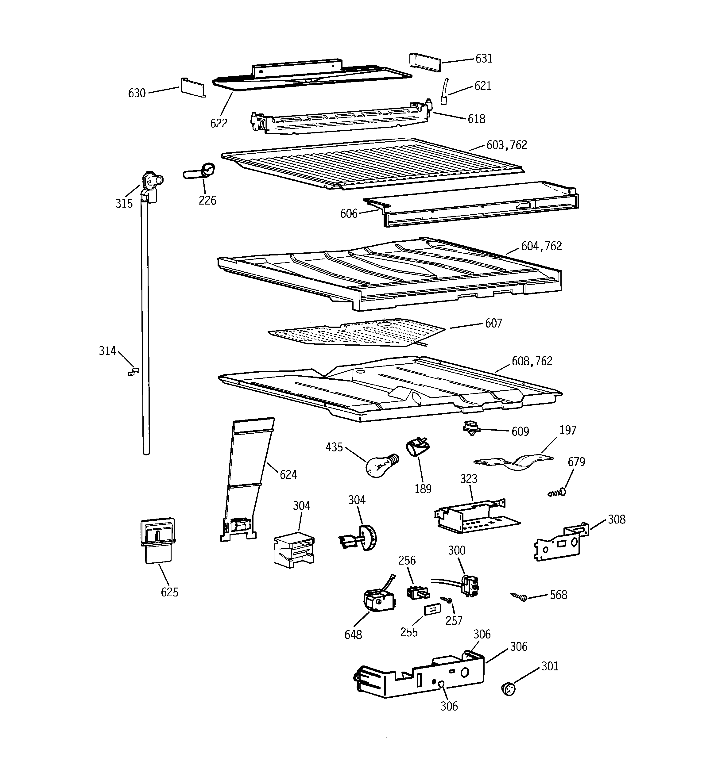 GE TBE19PATNRWW compartment separator parts diagram