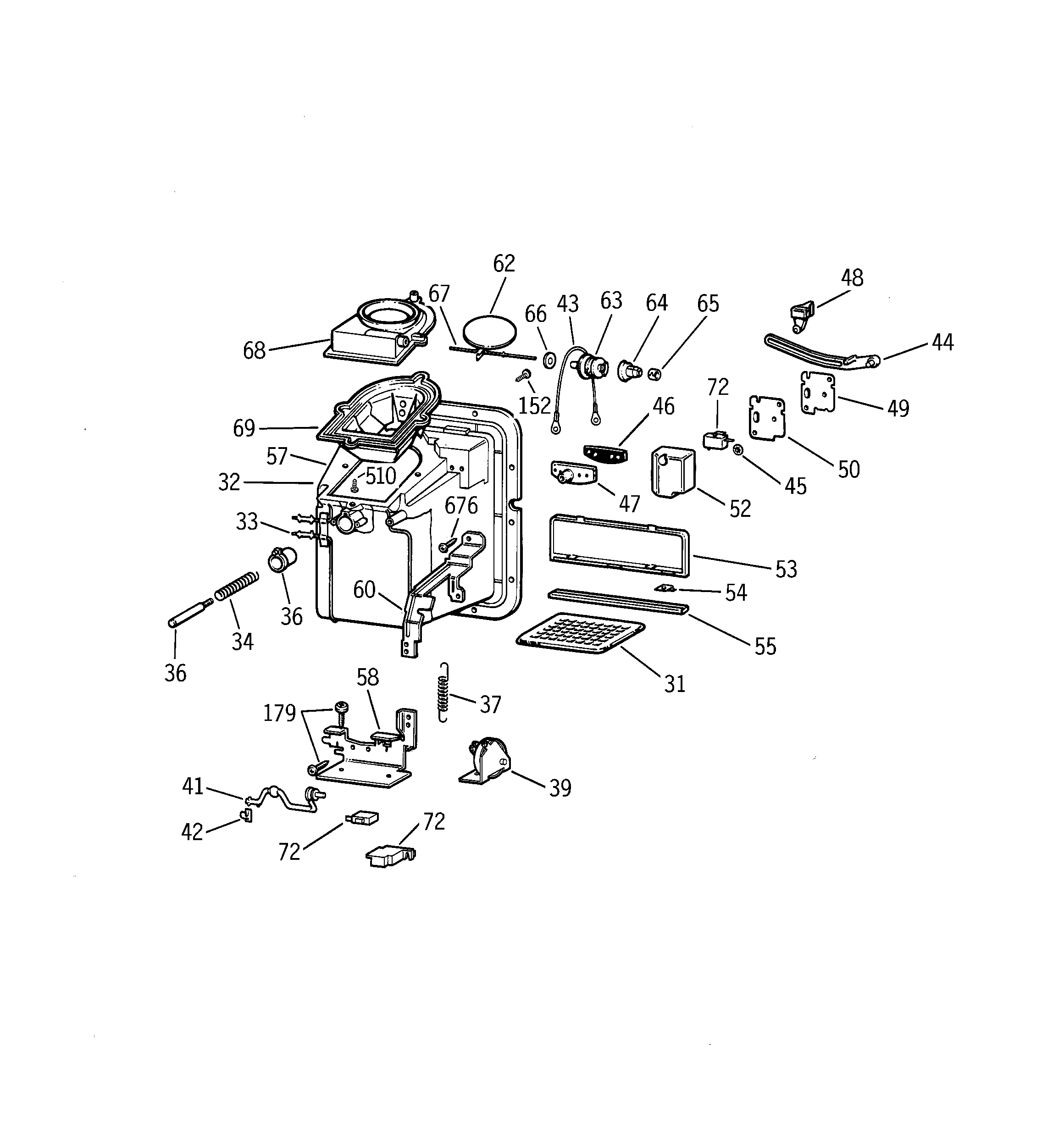 GE TBE22PCSRLWW dispenser diagram