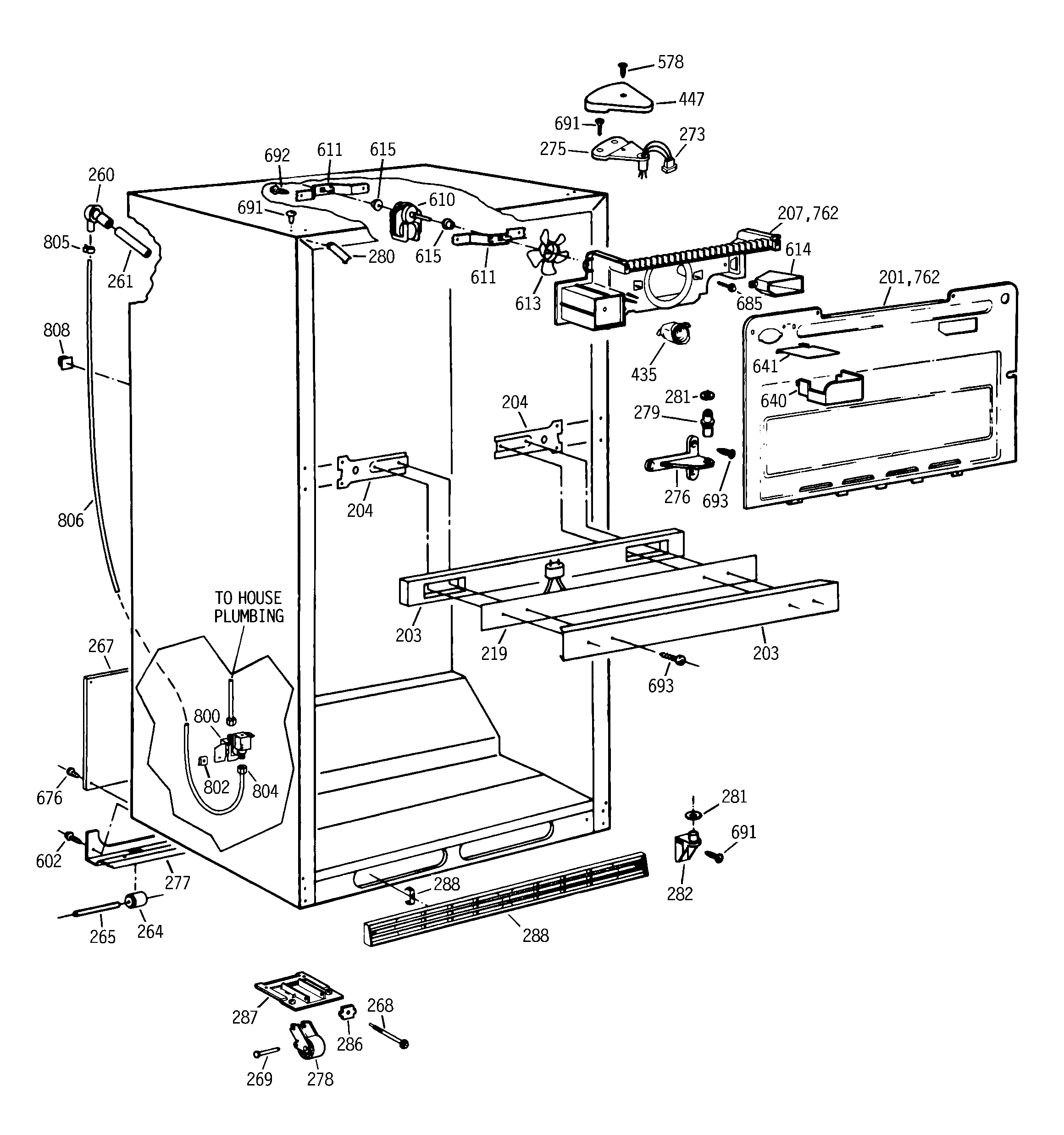 GE TBE22PCSRLWW cabinet parts diagram