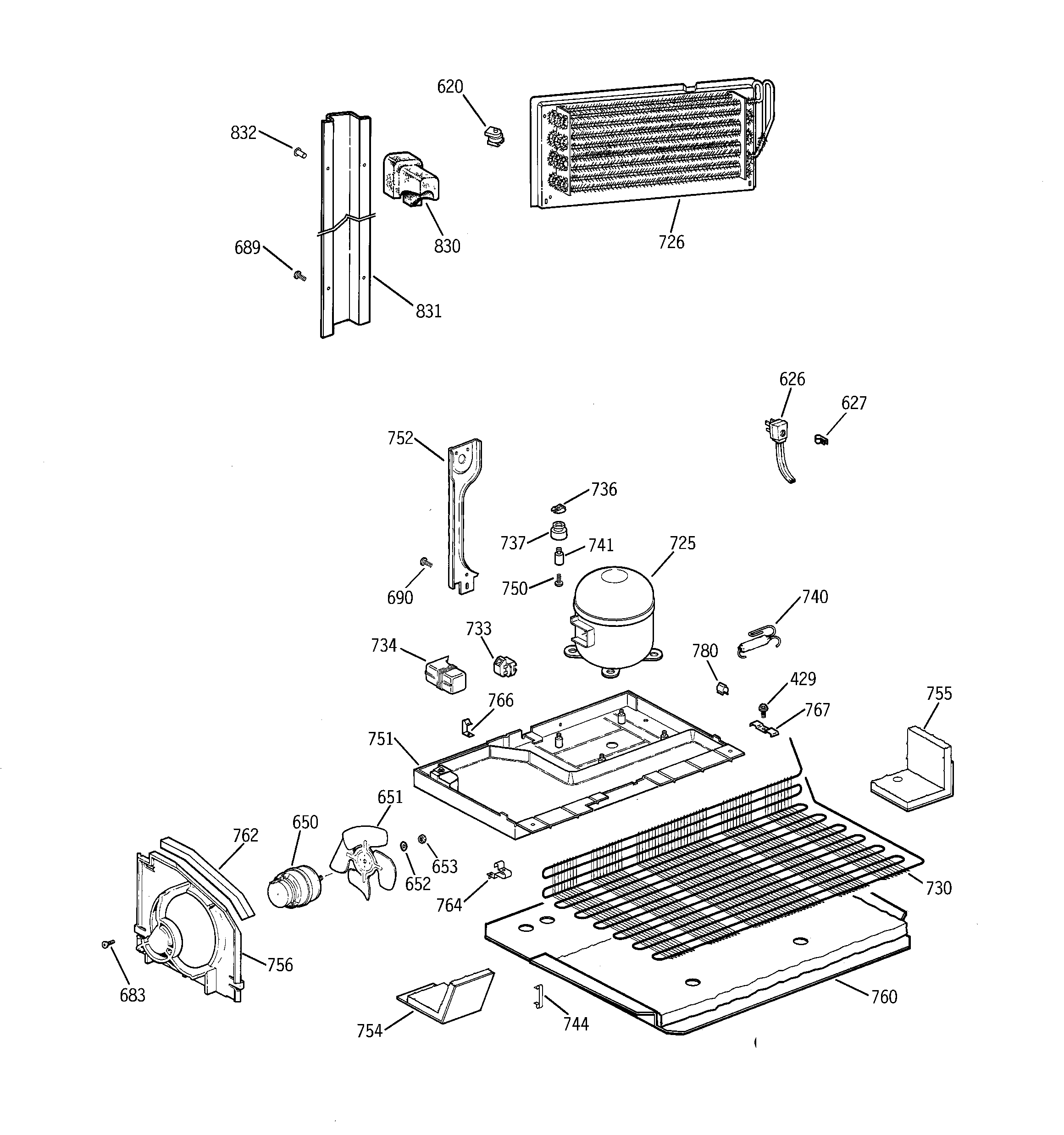 GE TBG22PAXKRWW unit parts diagram