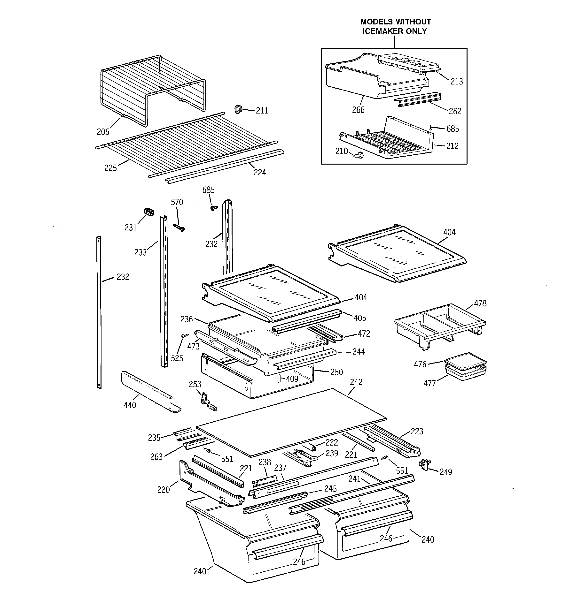 GE TBG22PAYBRWW shelf parts diagram