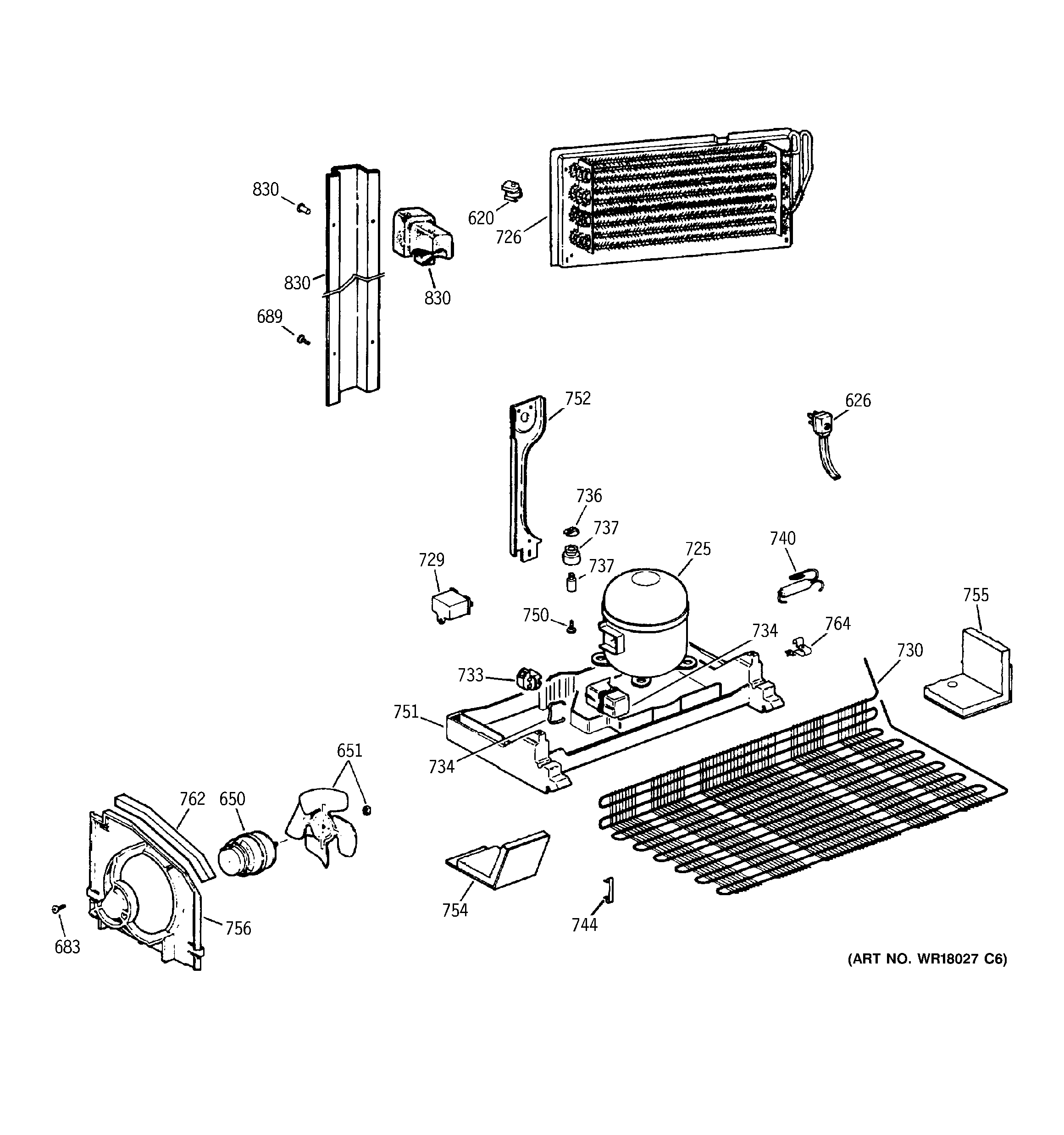 GE TBH22PASRRAA unit parts diagram