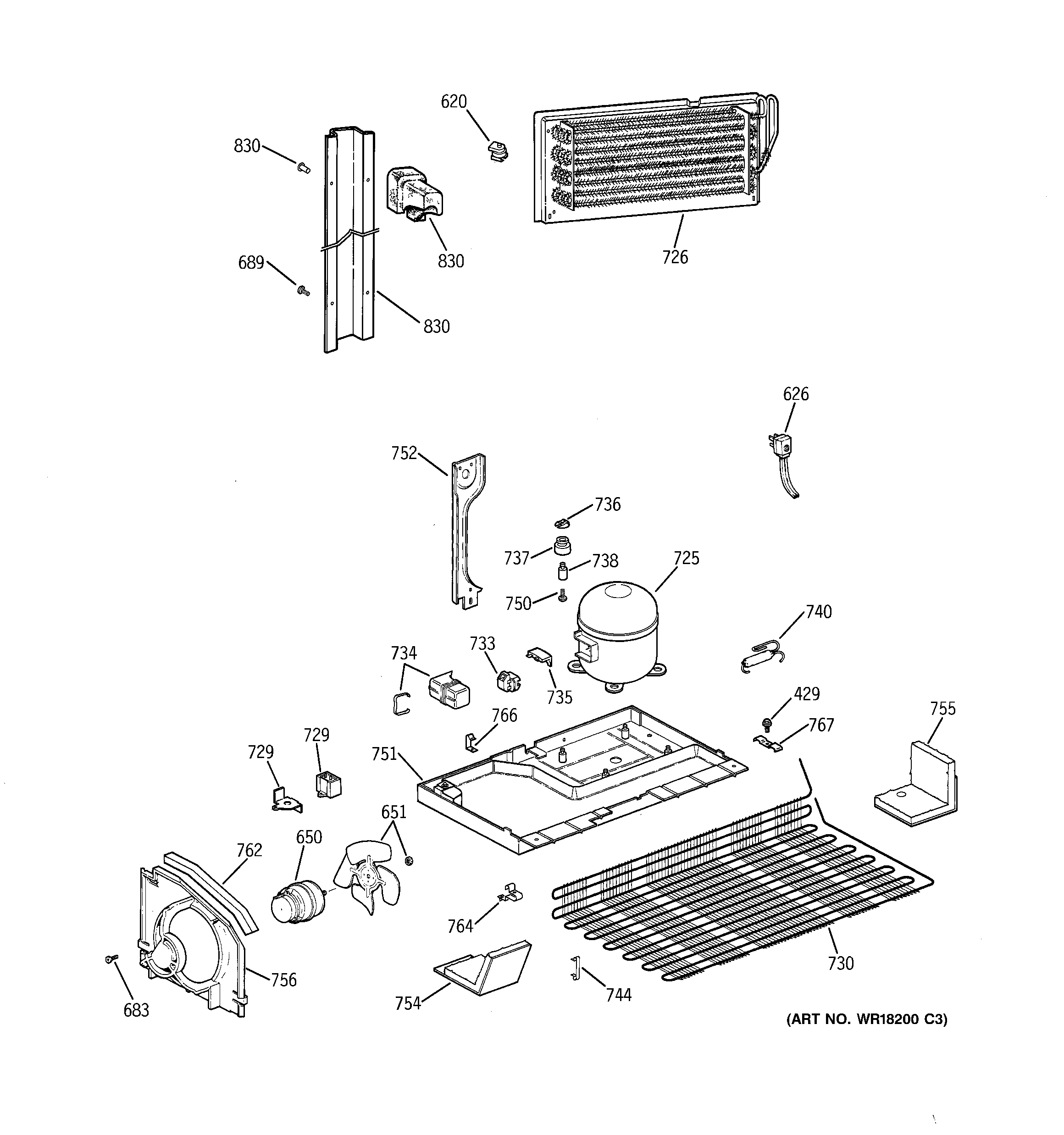 GE TBT22PATERAA unit parts diagram