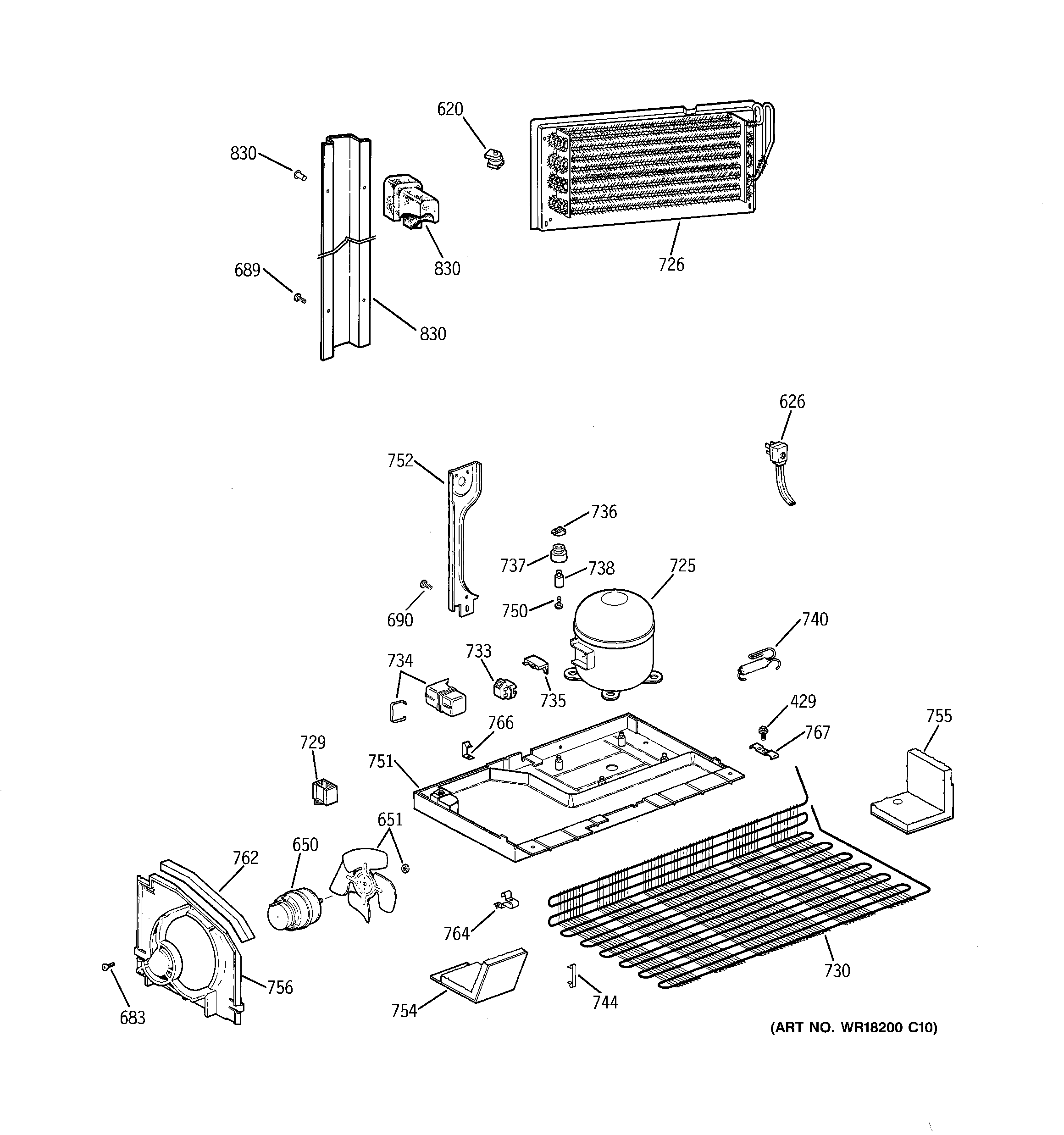 GE TBX18CIXCRAA unit parts diagram