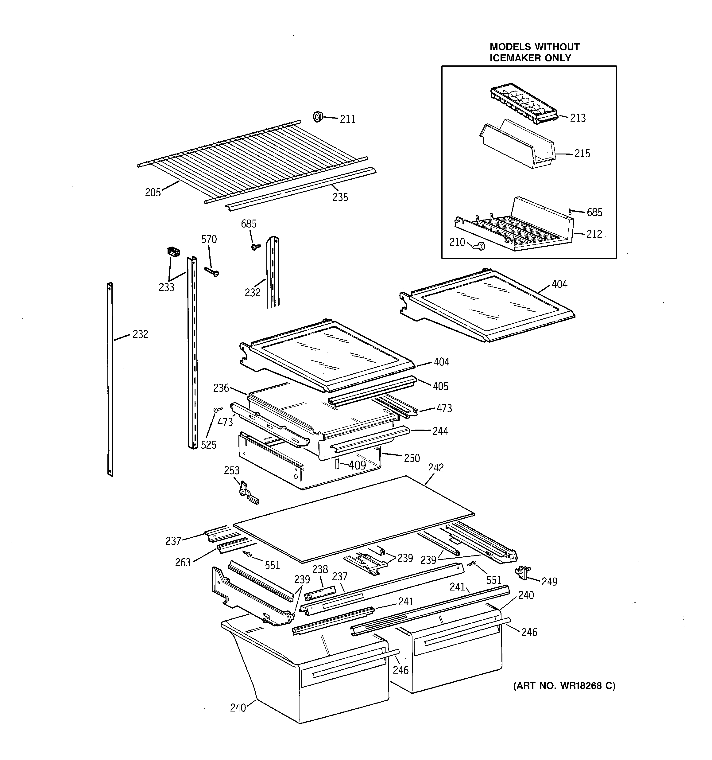 GE TBX21ZAXDRWW shelf parts diagram