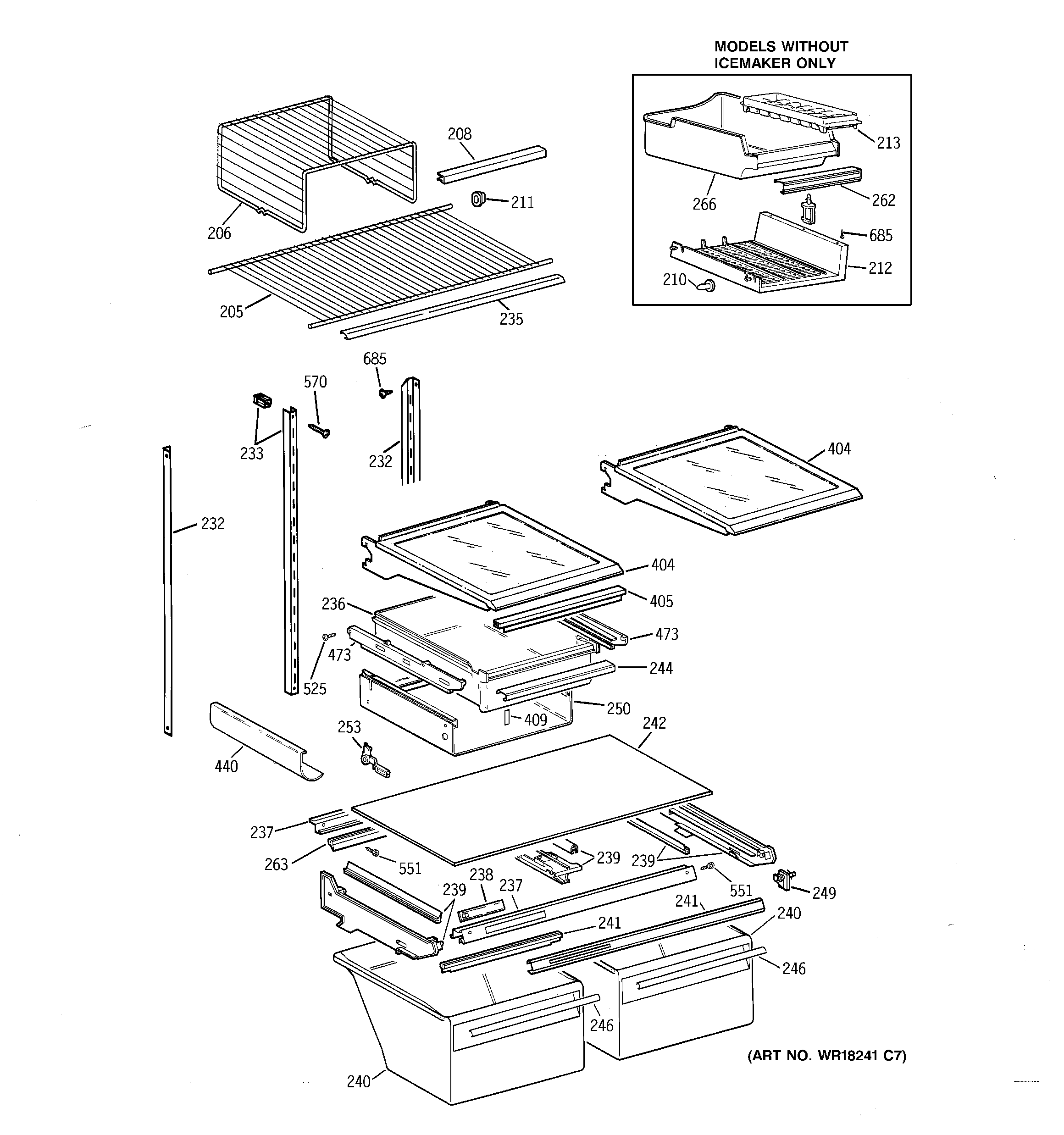 GE TBX22PIXFRWW shelf parts diagram