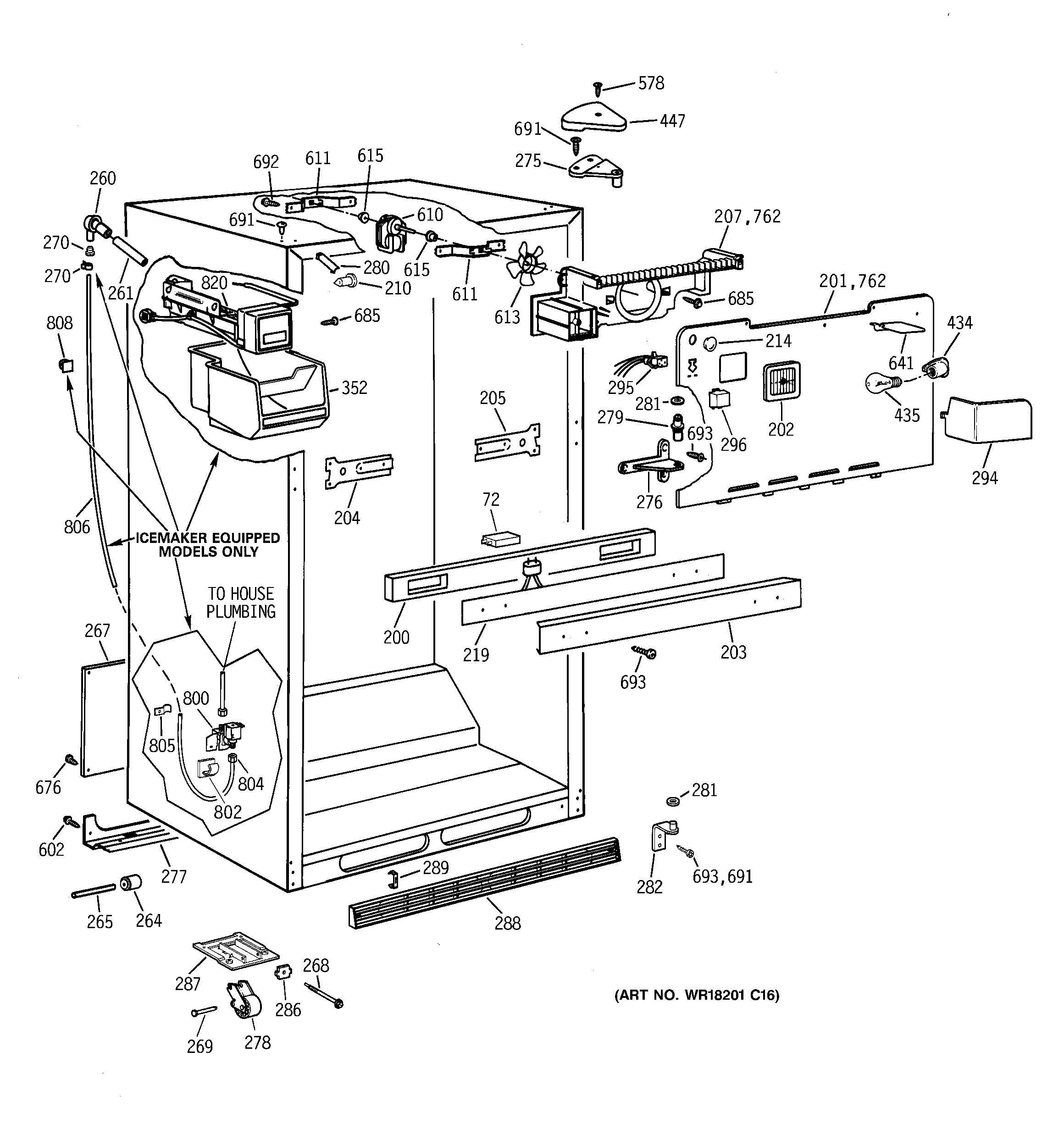 GE TBX22PIYARBB cabinet parts diagram