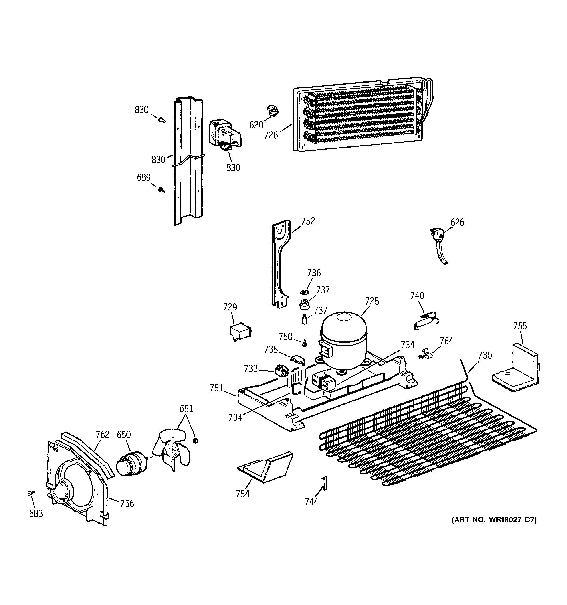 GE TBX22PCSELWW unit parts diagram