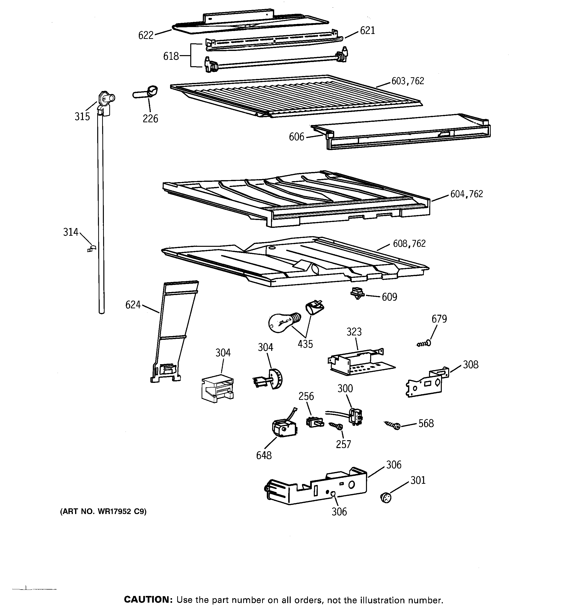 GE TBX22PCSRLWW compartment separator parts diagram