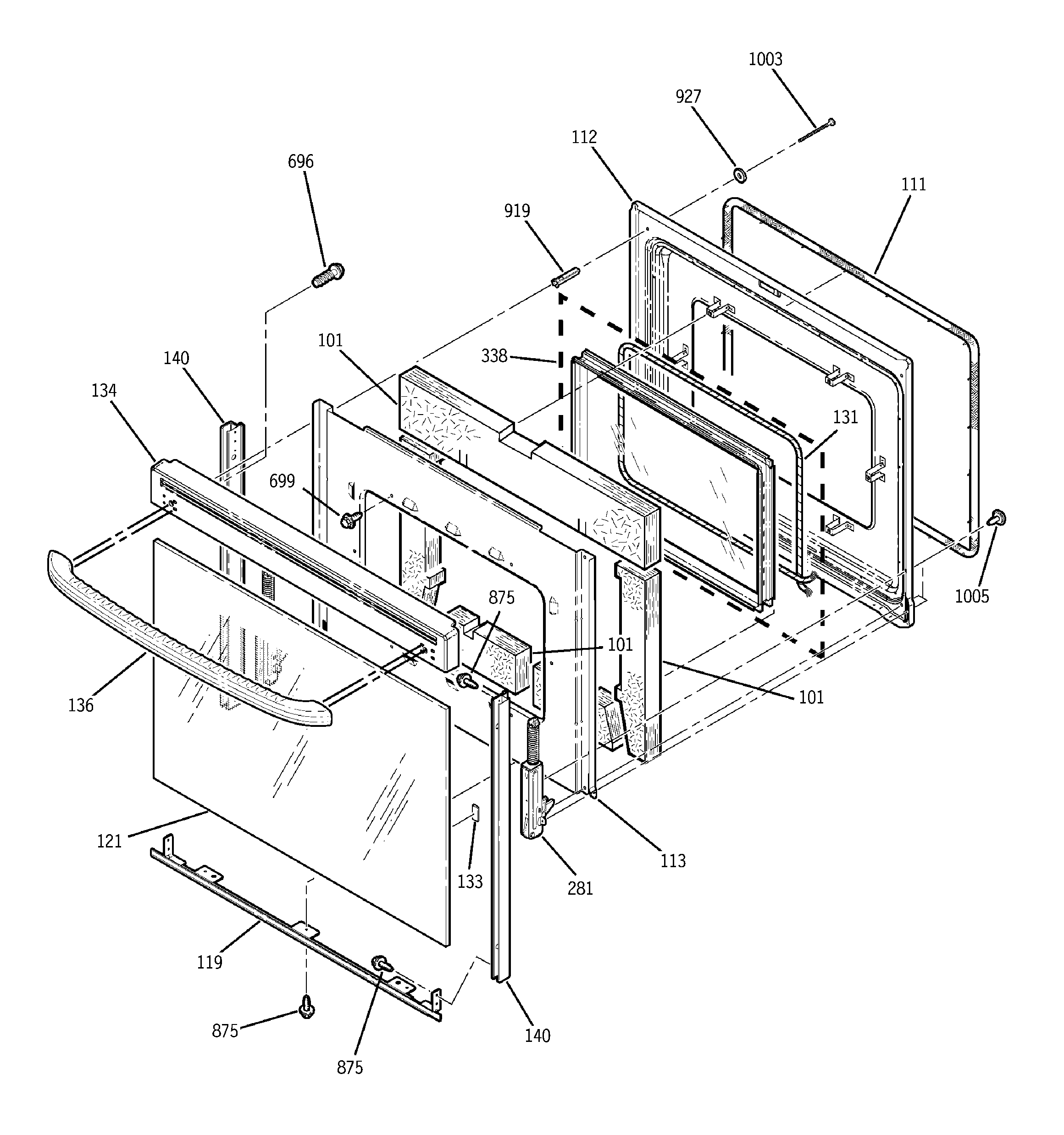 GE JBP79TD1WW door diagram
