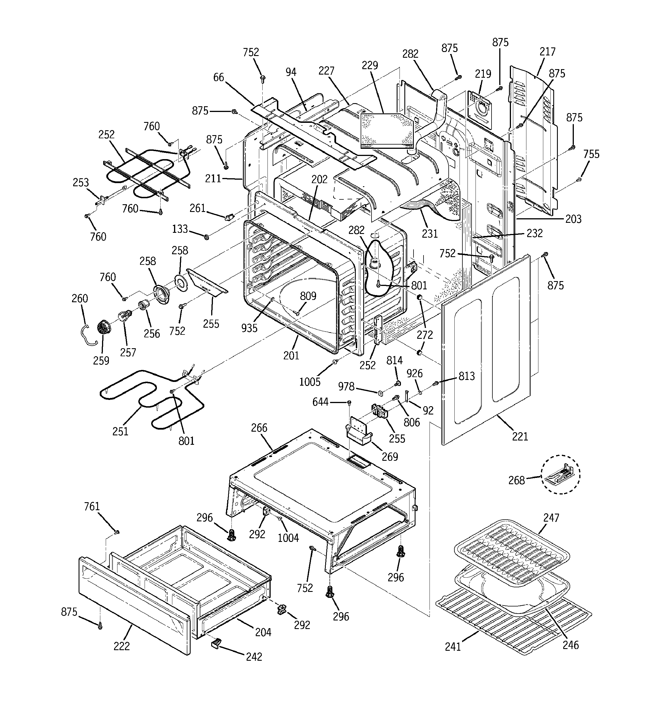 GE JBP79SD1SS body parts diagram