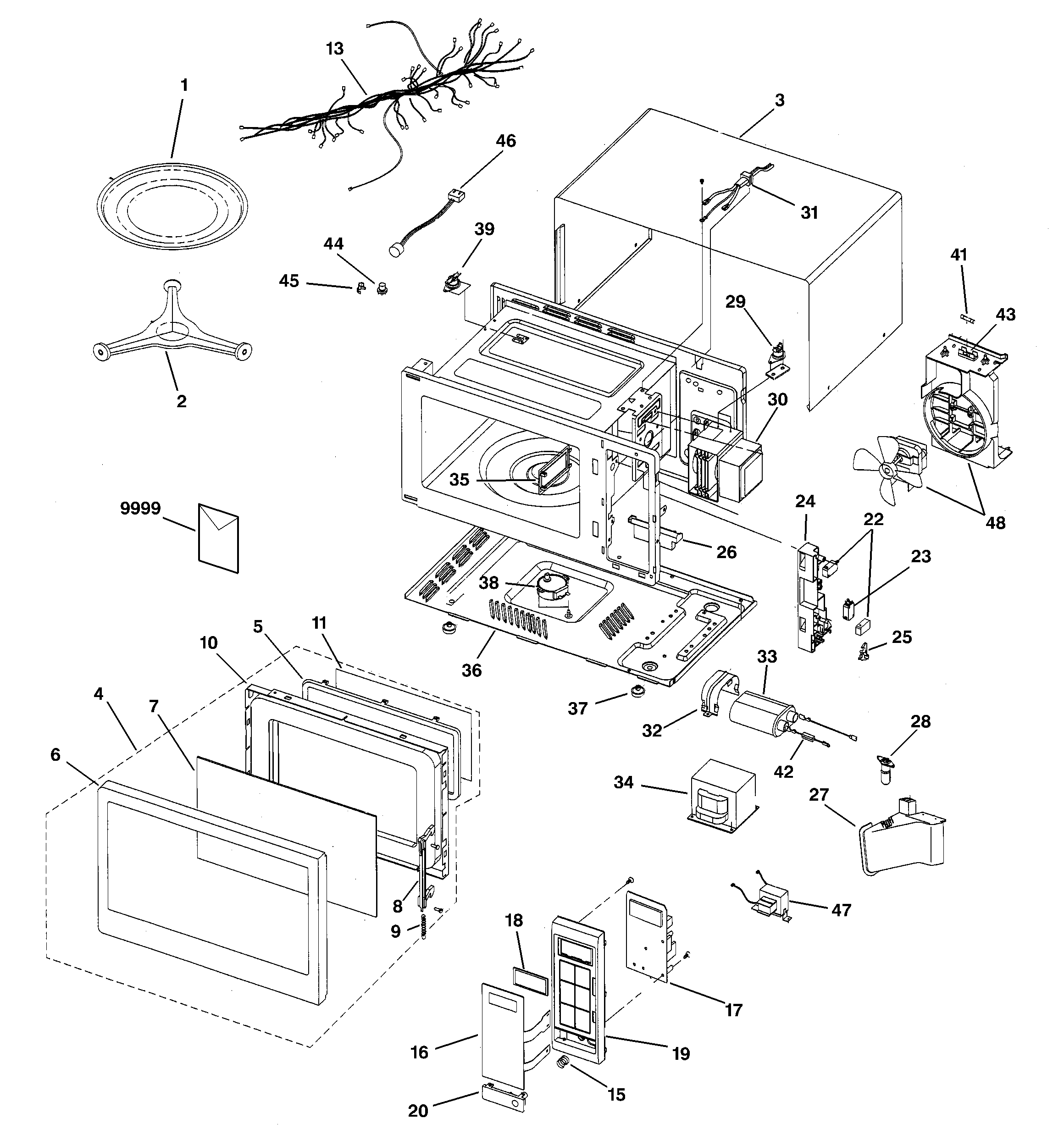 GE JE1660WB002 microwave diagram