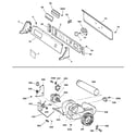 GE DPSQ495ET6AA backsplash, blower & motor assembly diagram
