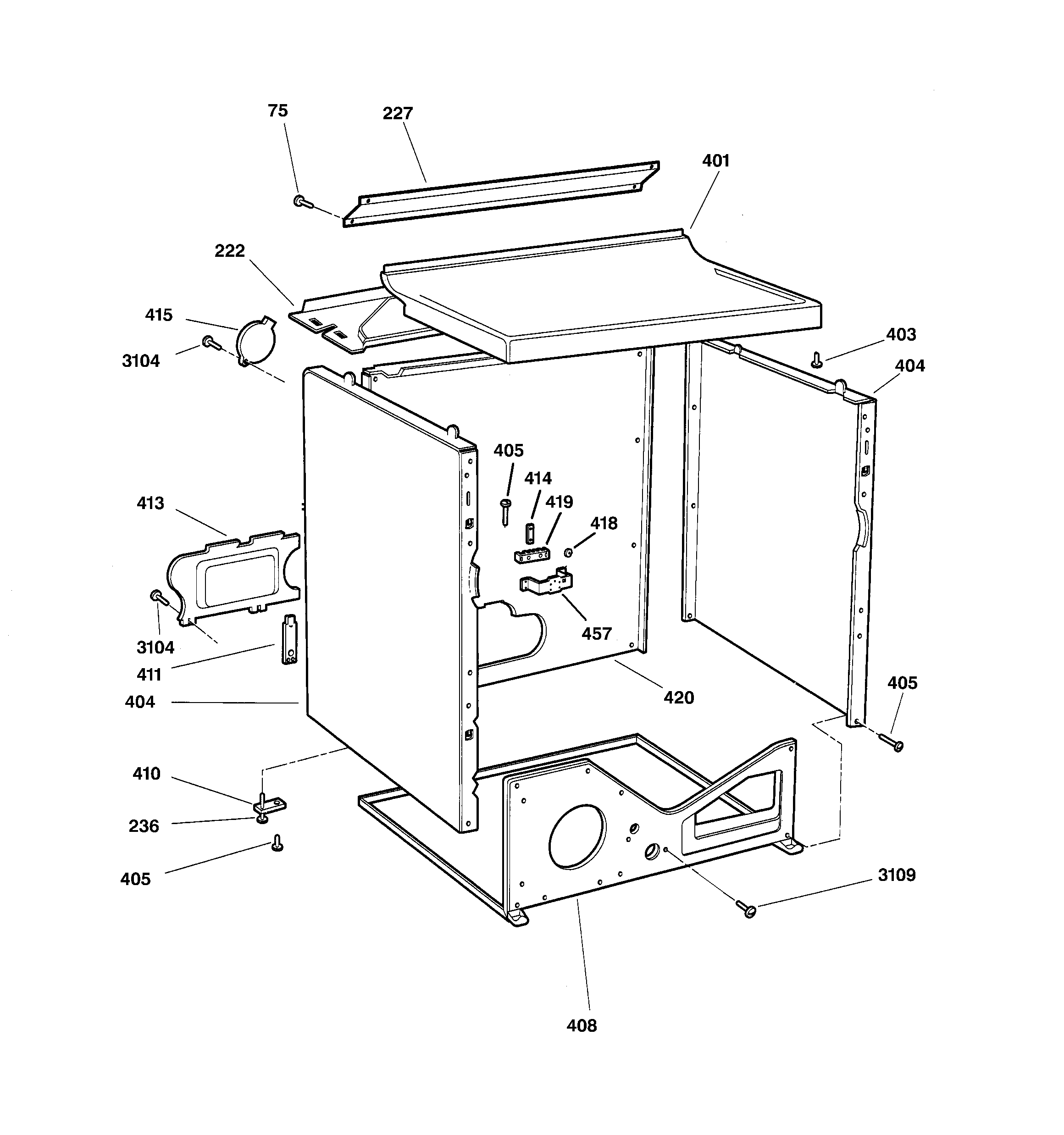 GE DPSQ495ET6AA cabinet diagram