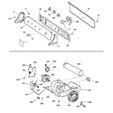GE DCSR473GT6AA backsplash, blower & motor assembly diagram
