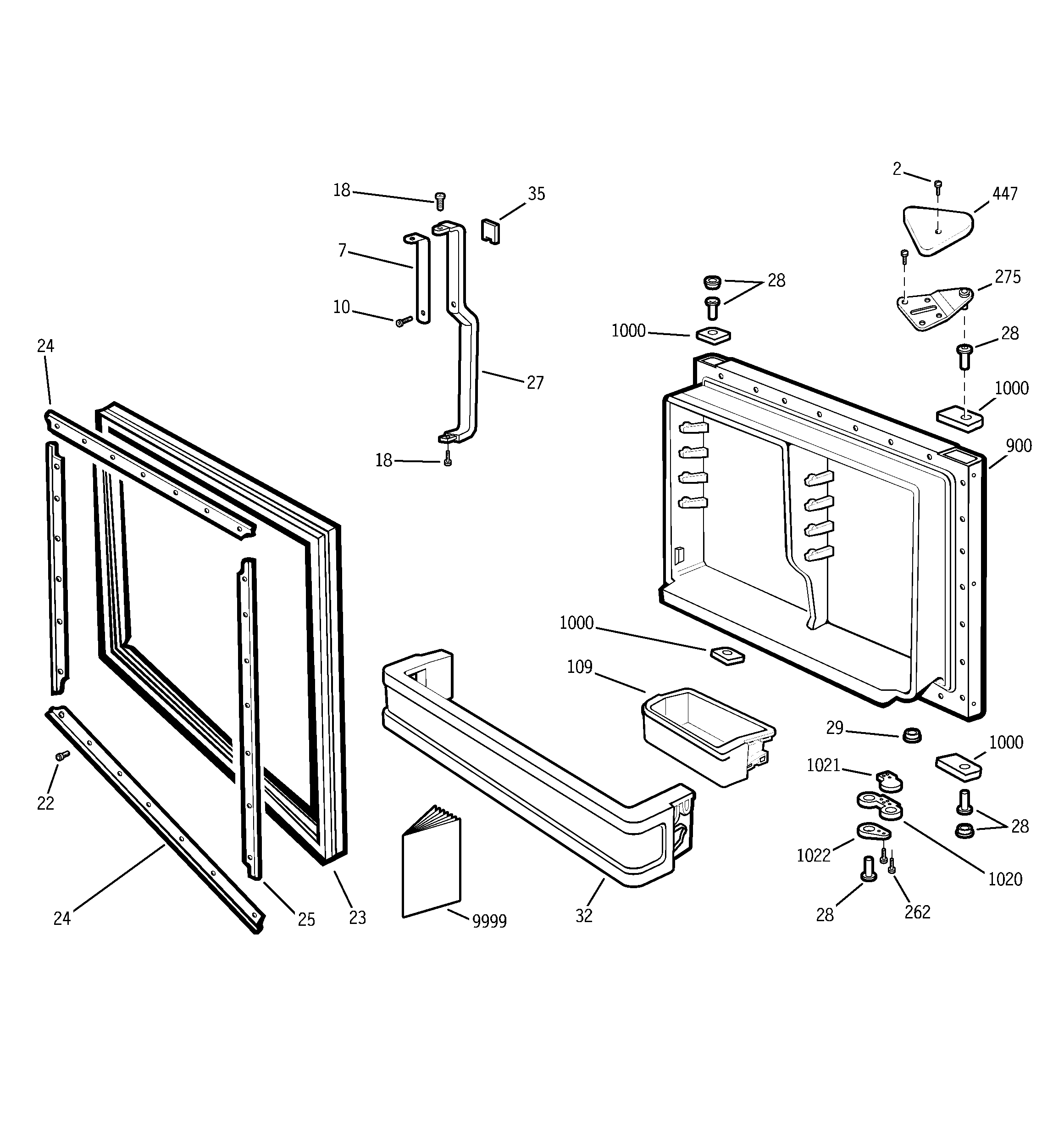 GE PTC22MBMALBB freezer door diagram