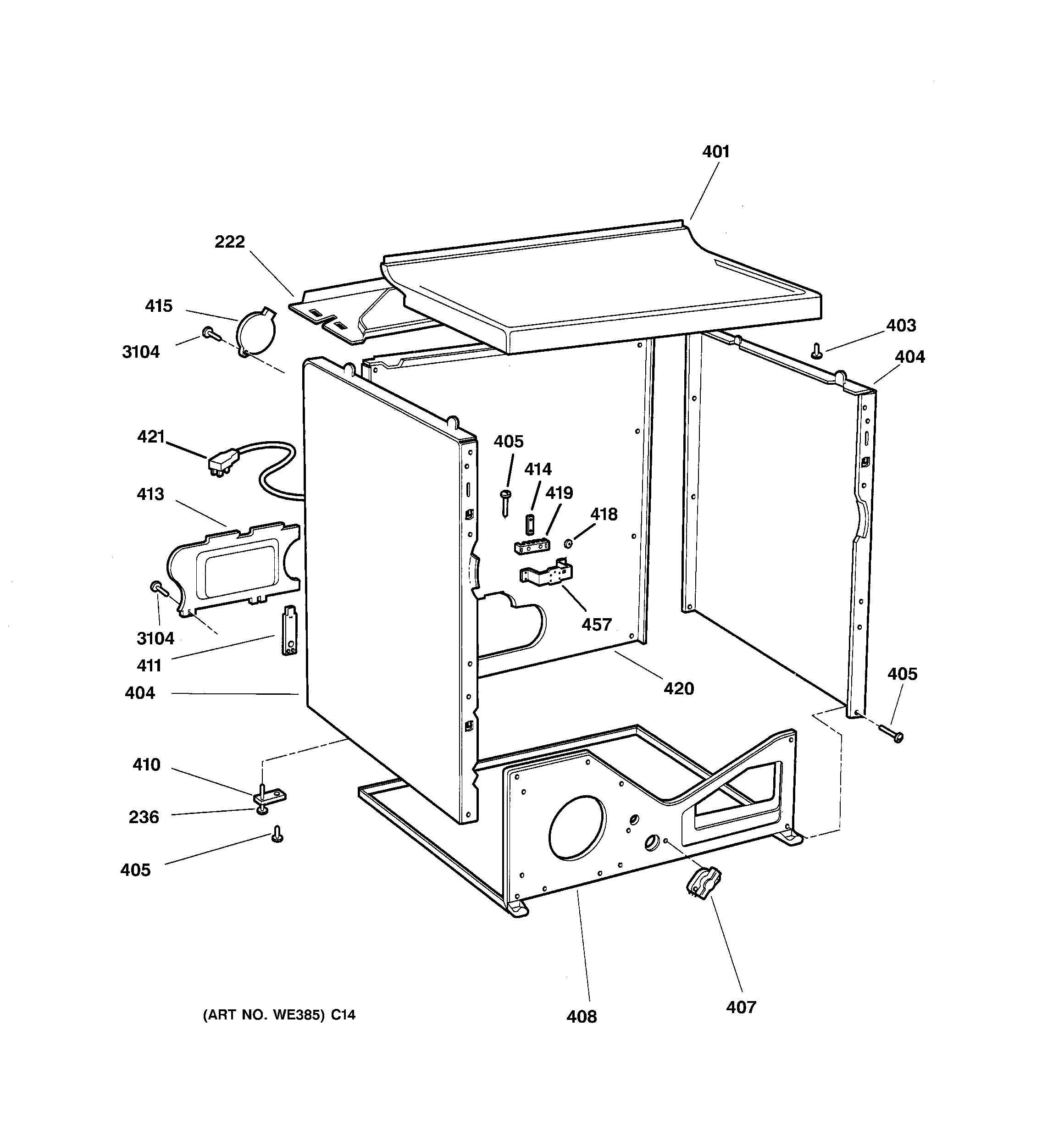 Hotpoint NWXR473GT5AB cabinet diagram