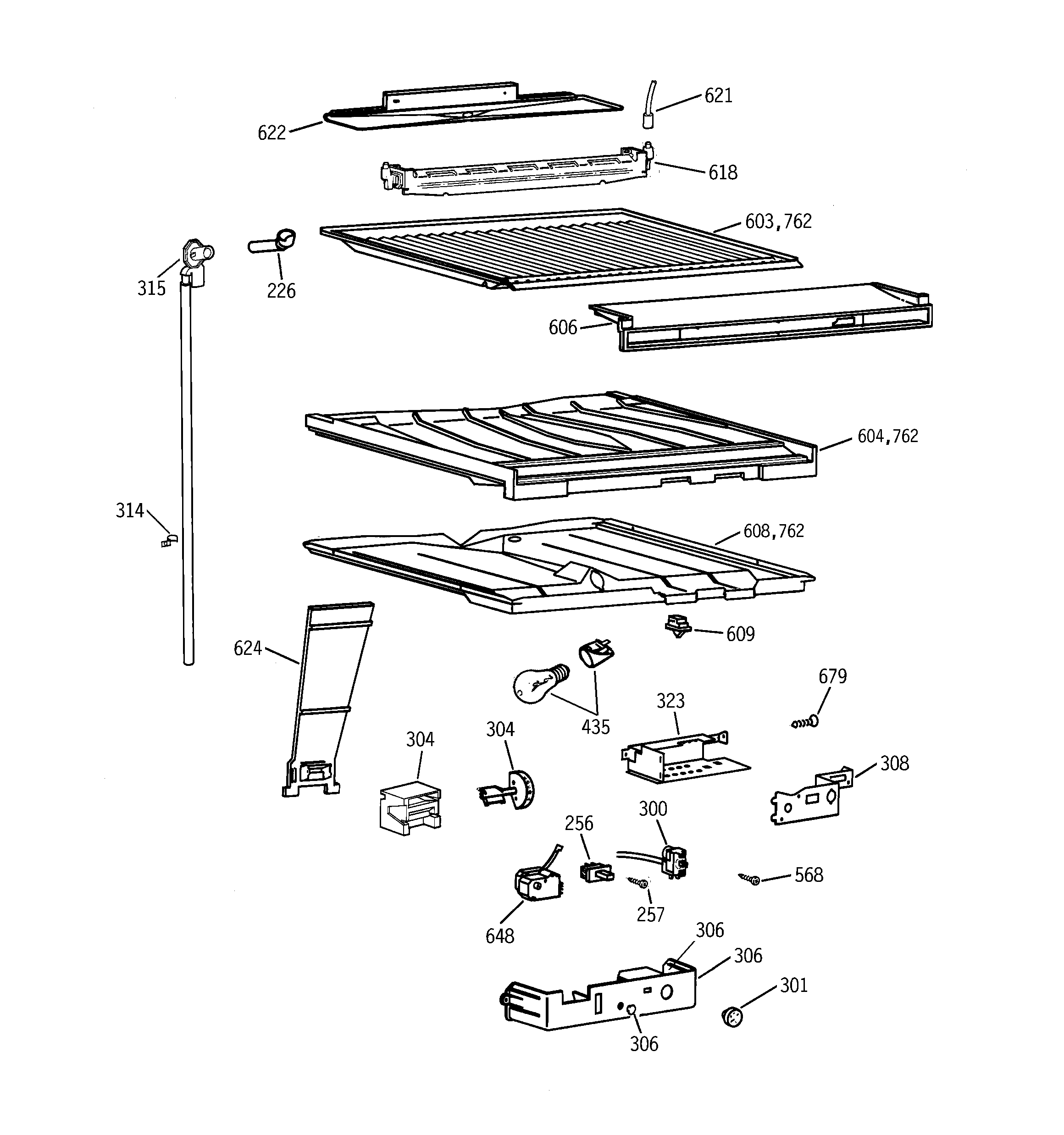 GE TBX22PASSRAA compartment separator parts diagram