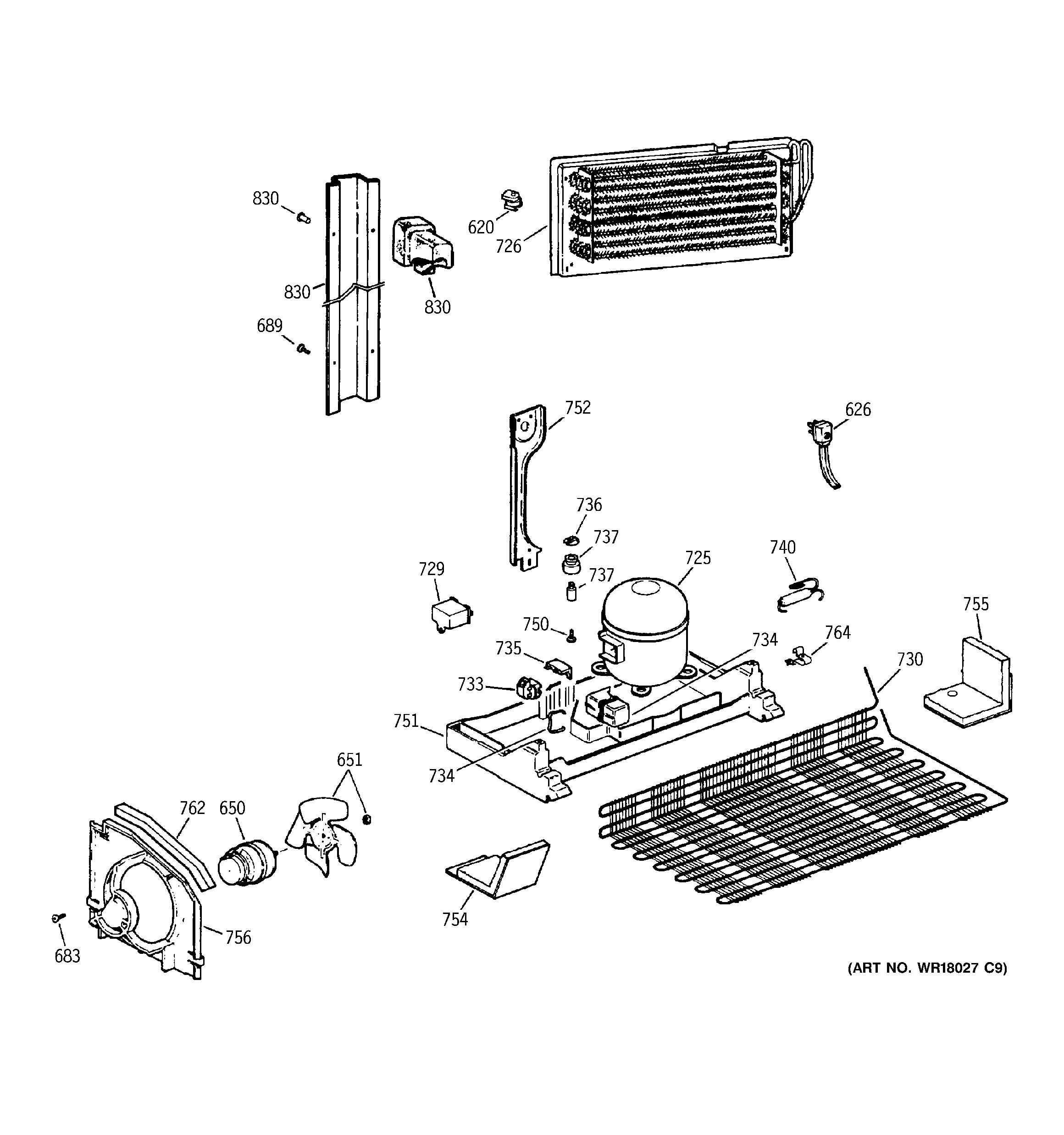 GE TBH22PASSRWW unit parts diagram