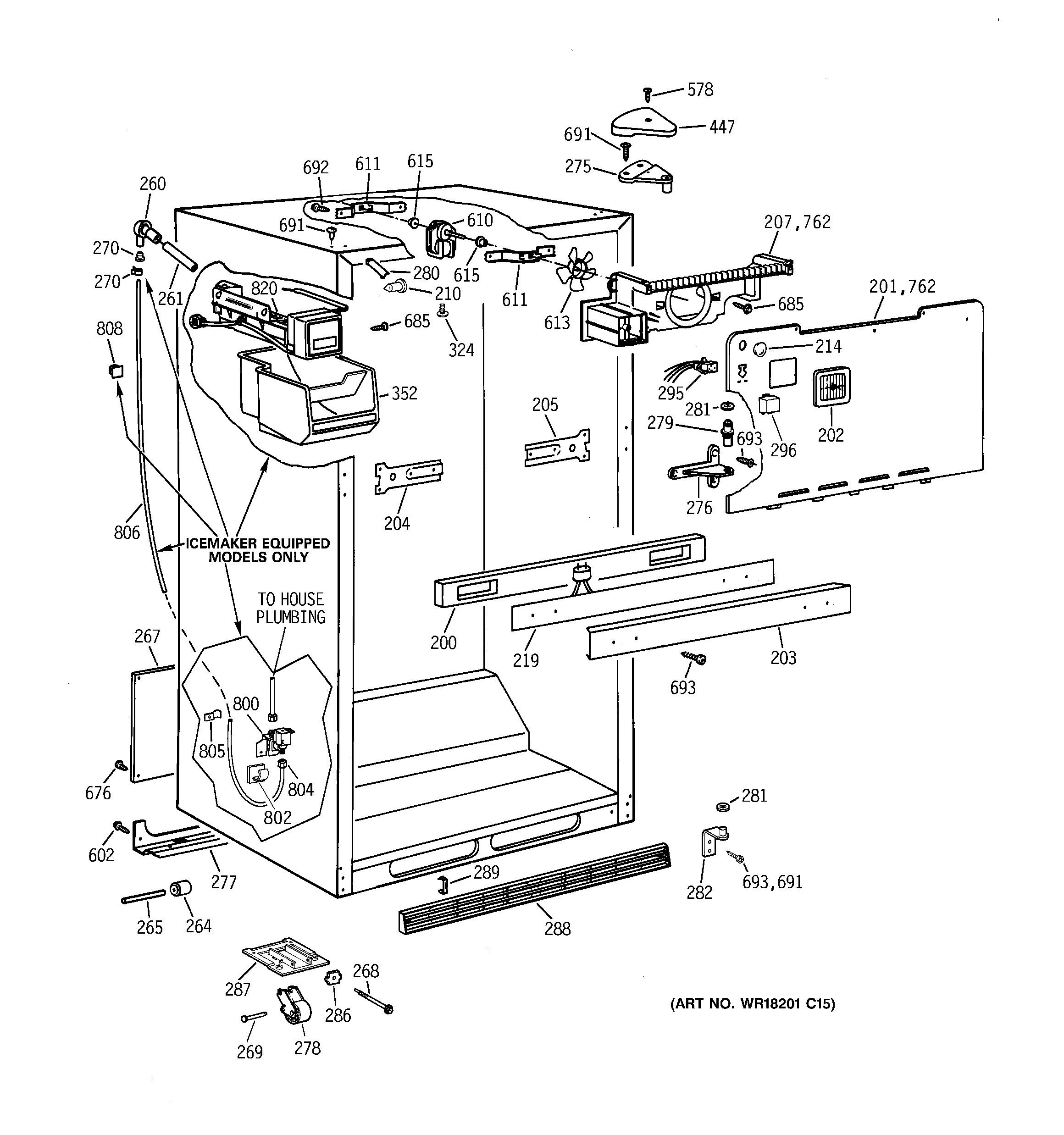 GE TBX22QAYDRAA cabinet parts diagram