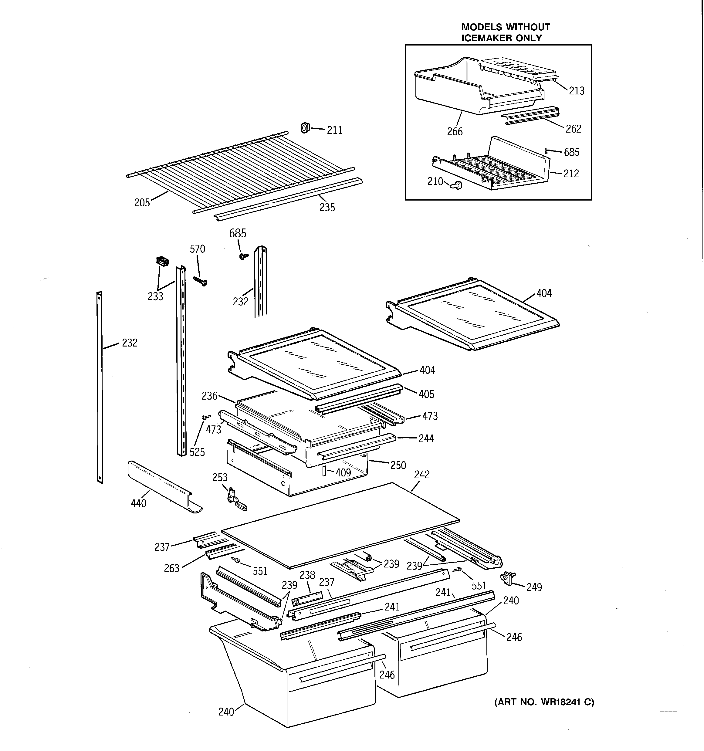 GE TBX24ZAXCRWW shelf parts diagram