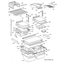 GE TBX25PASHRBB shelf parts diagram