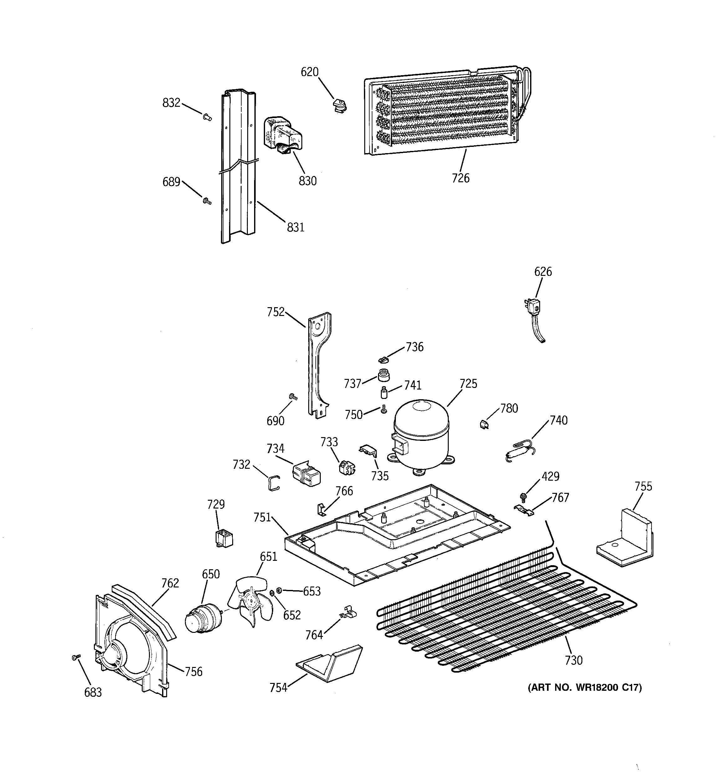 GE TBX19PAYMRBB unit parts diagram