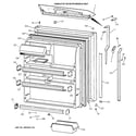 GE TBX21CIZBRWW fresh food door diagram
