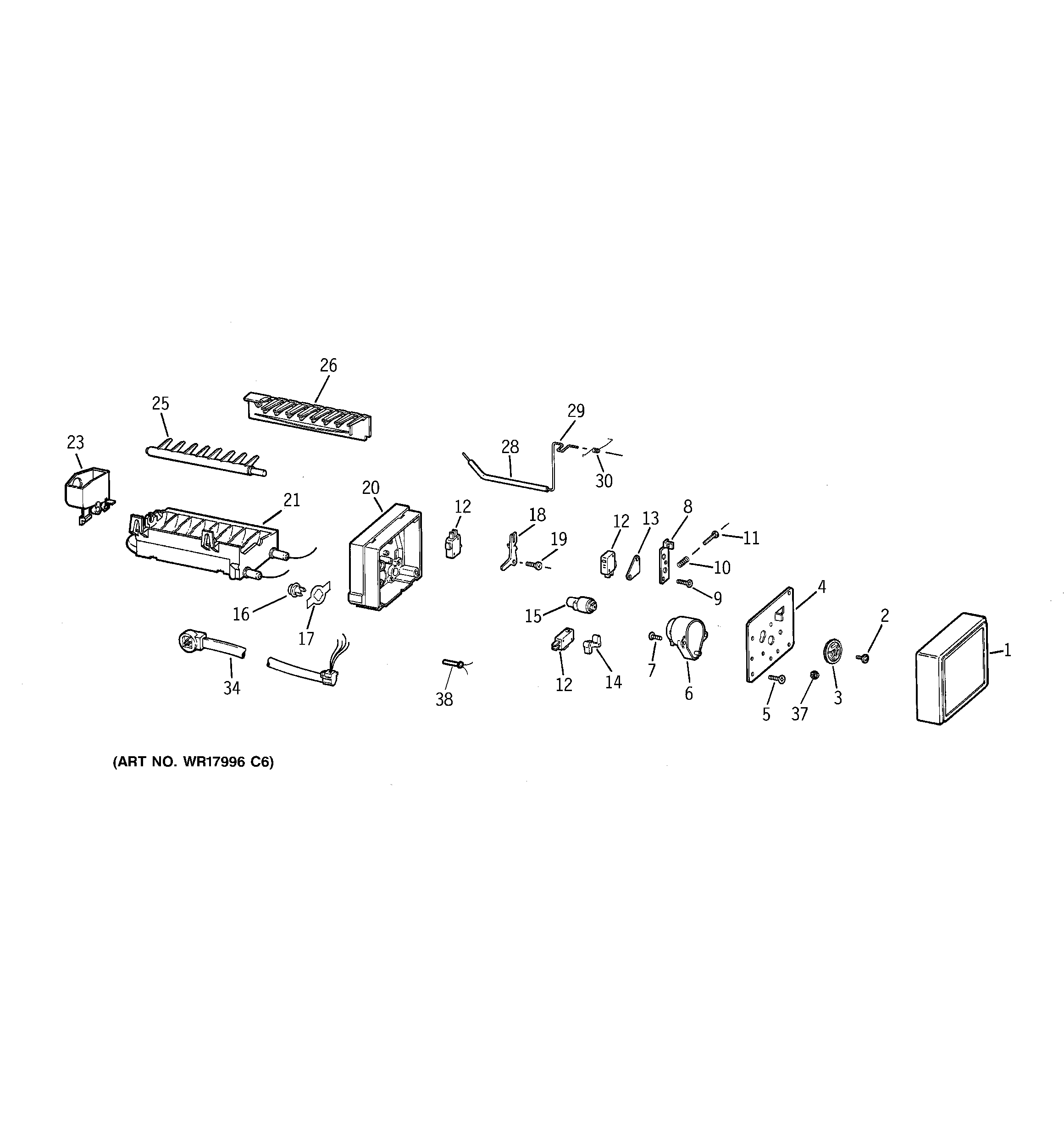 GE TBX18CIZARWW ice maker diagram
