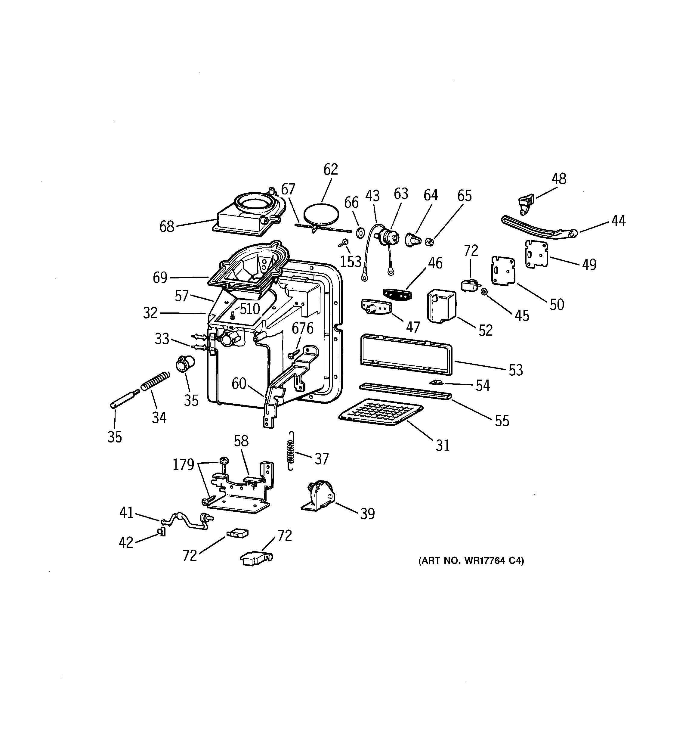 GE TBE25PCSJRWW dispenser diagram