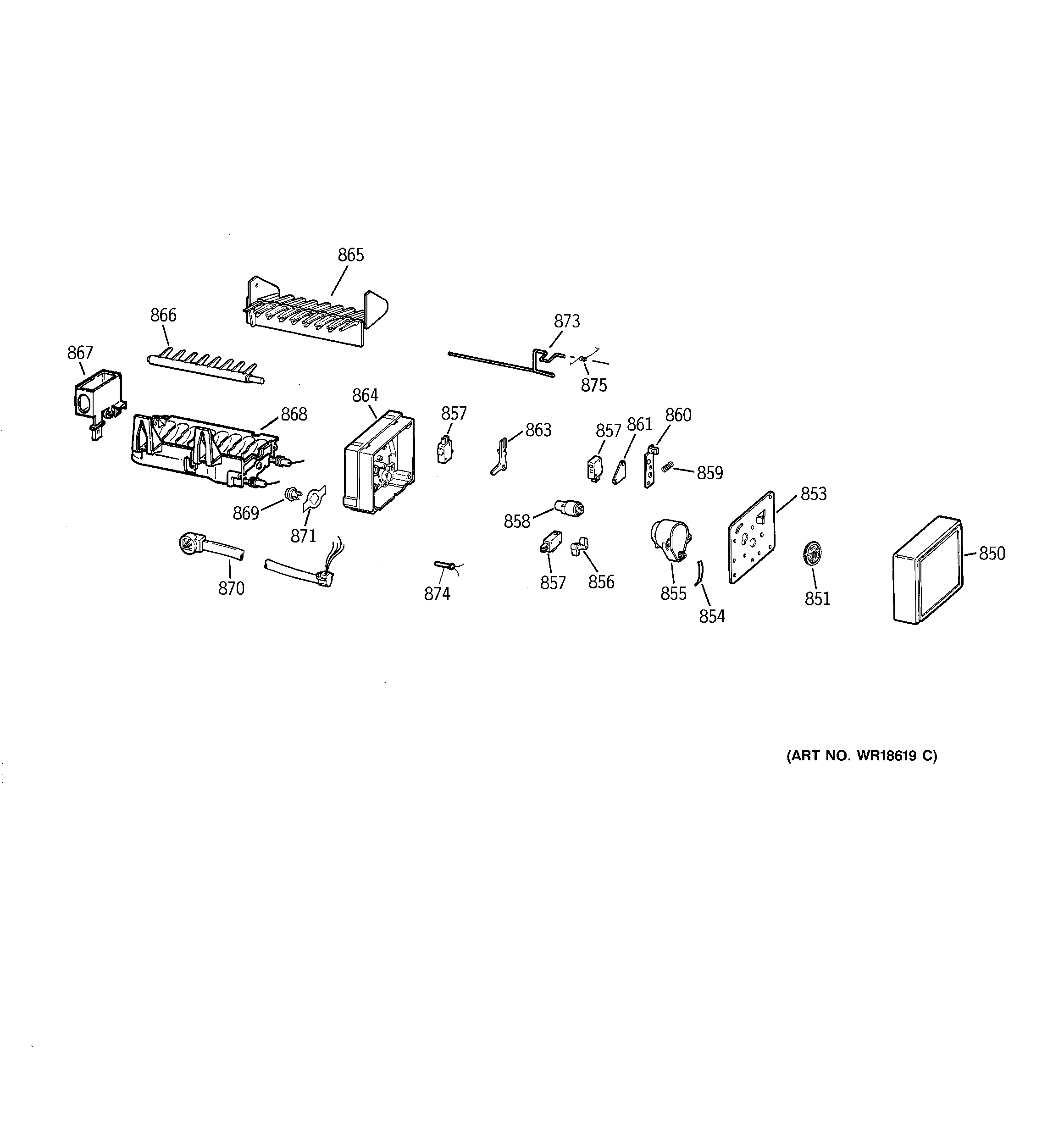 GE TBX25PRYPRWW ice maker diagram