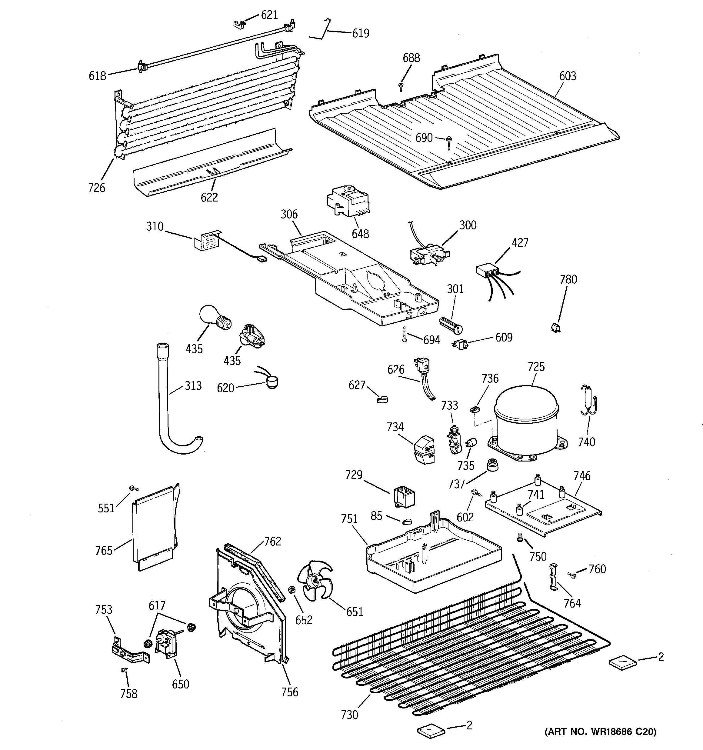 GE GTT15BBMDRWW unit parts diagram