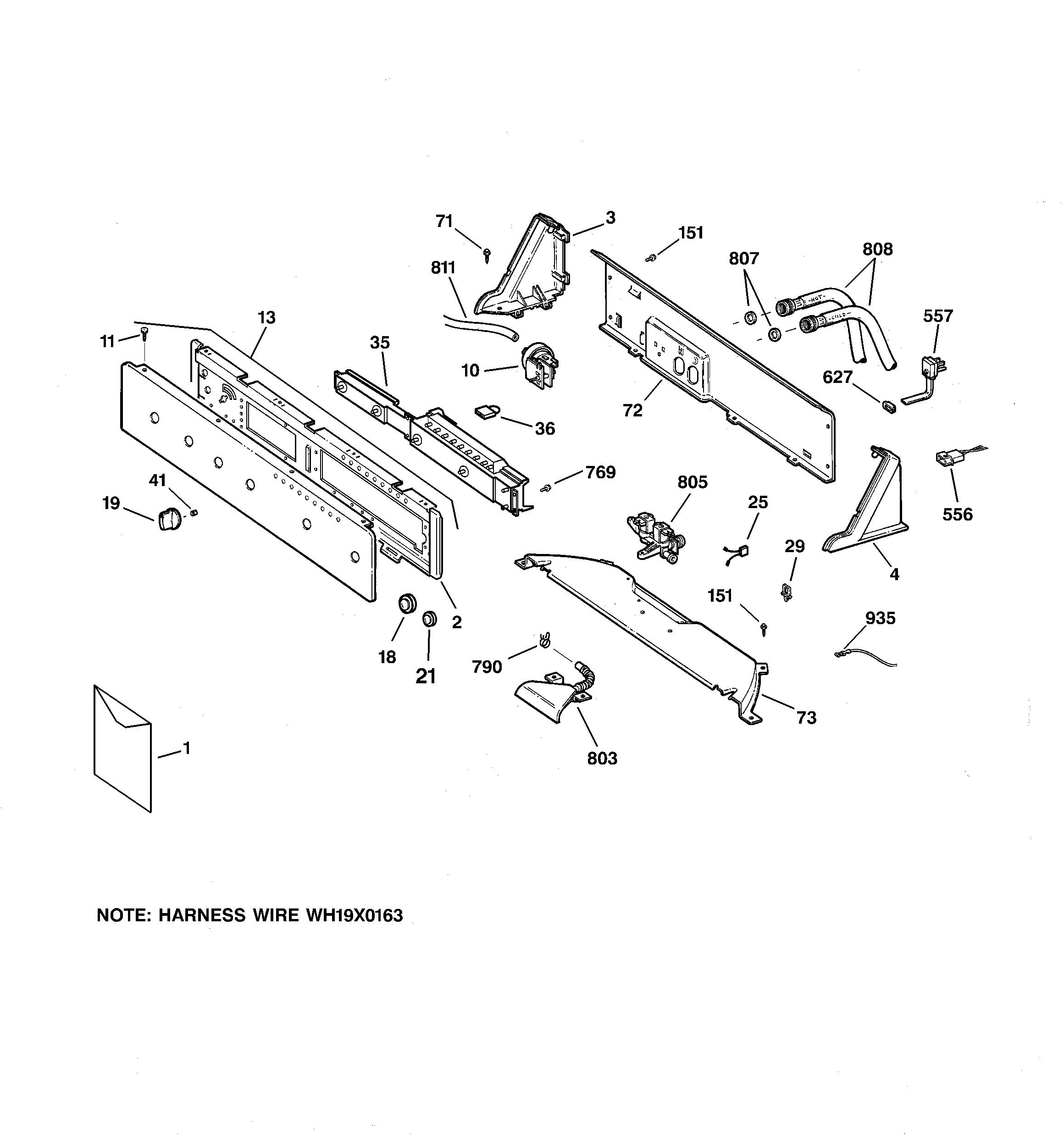 GE WKSE6280B1WW controls & backsplash diagram