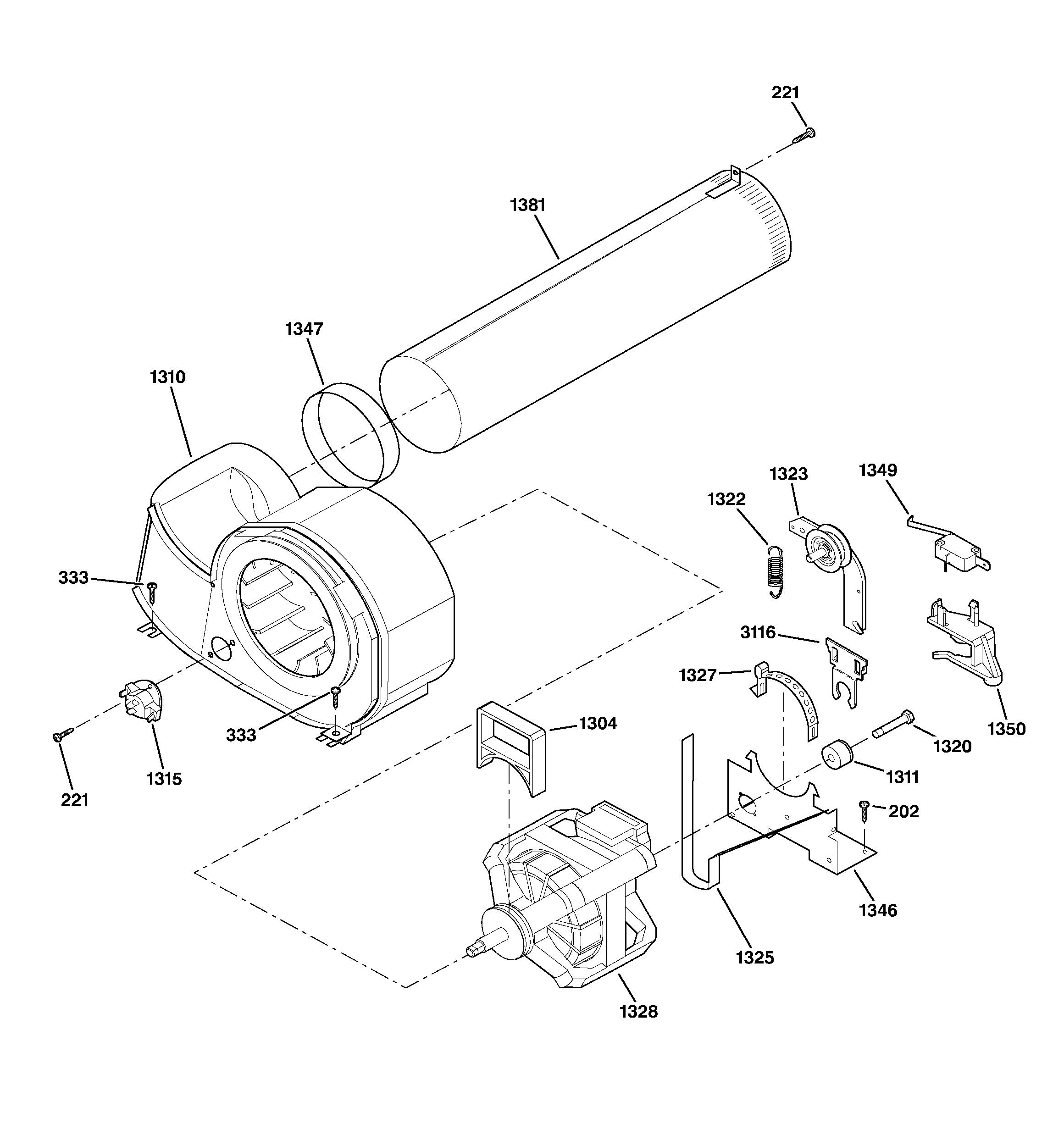 GE DCB330GB0KC motor diagram