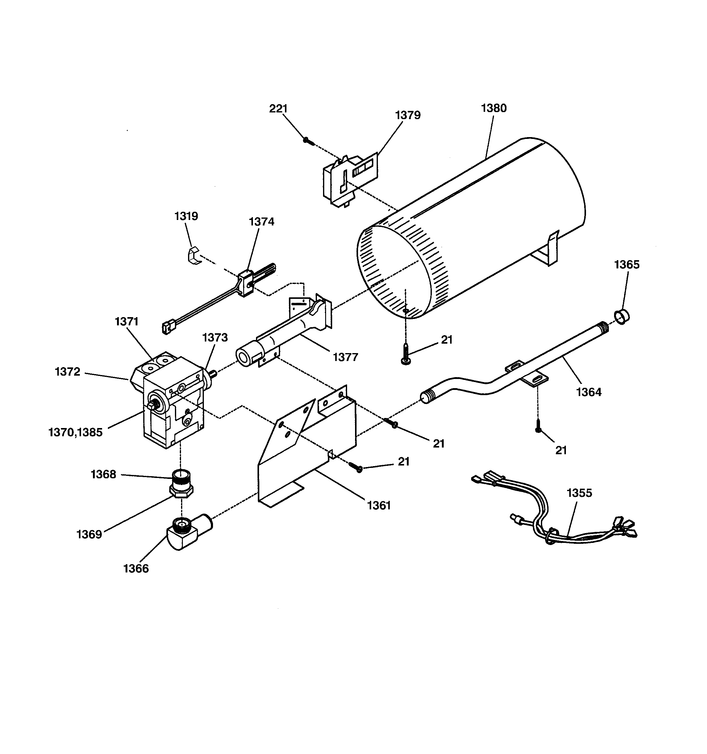 GE DPR483GA0WW burner diagram