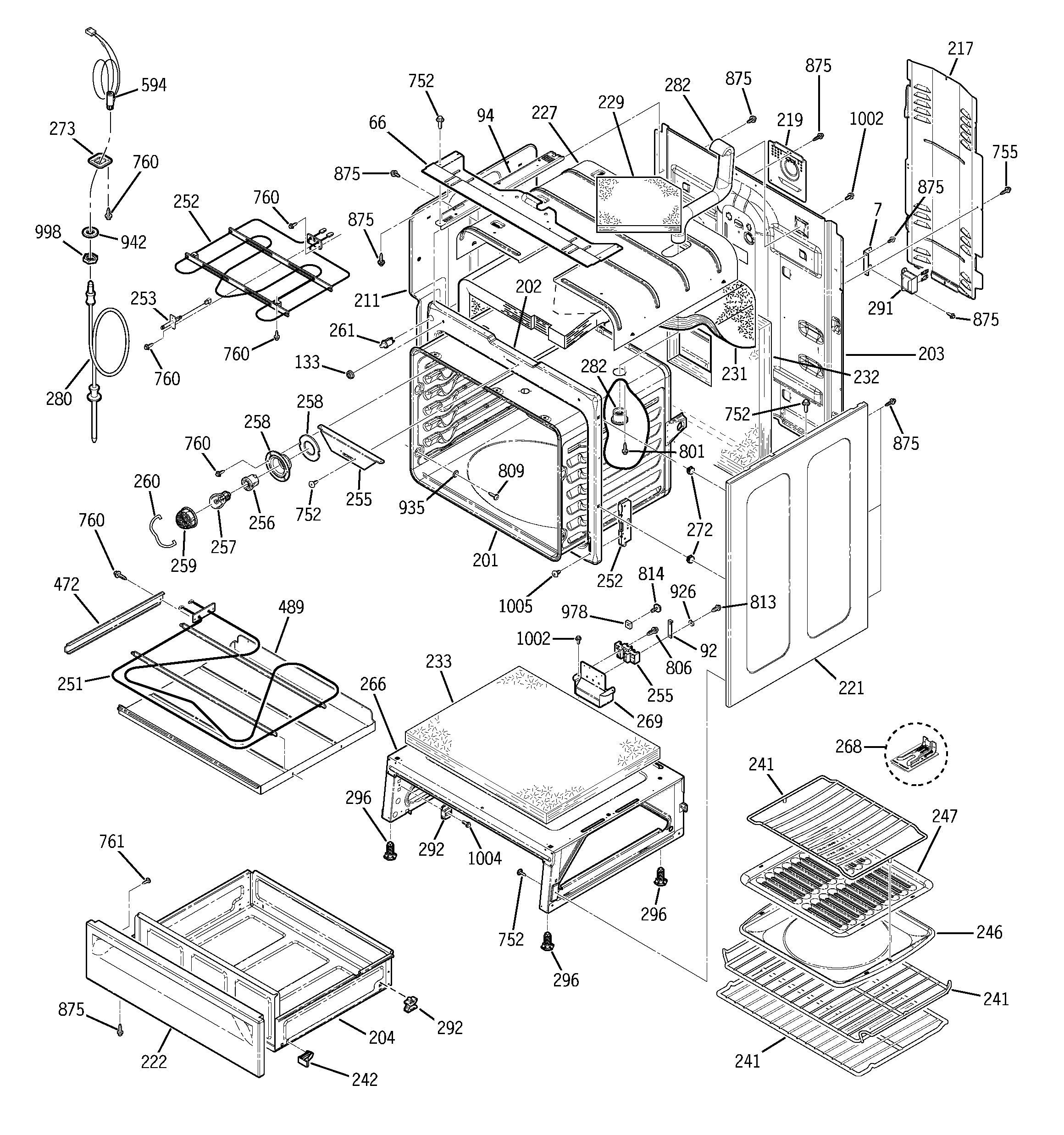 GE JB960WB4WW body parts diagram