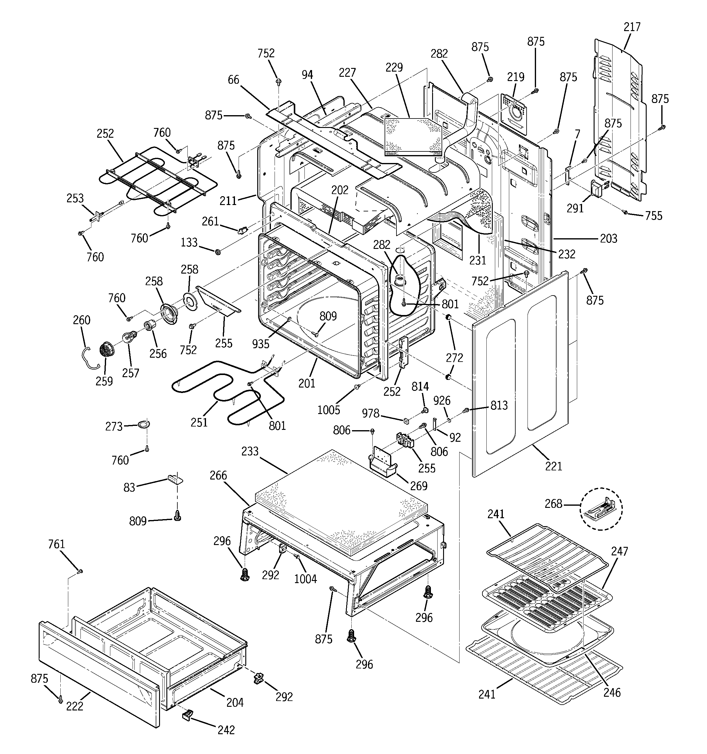 GE JBP85TD1WW body parts diagram