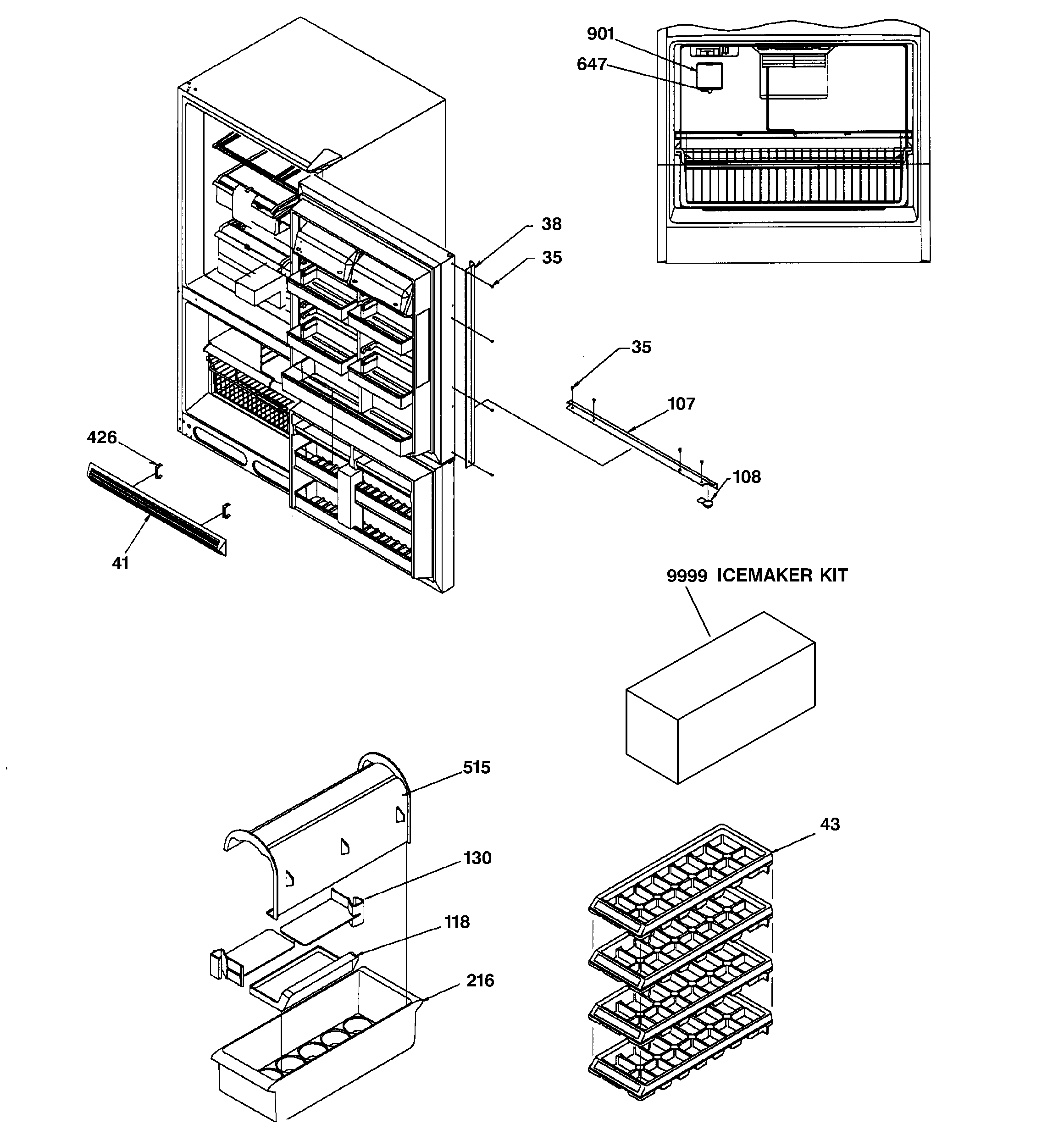 GE GBS22LBMACC door handles & accessories diagram