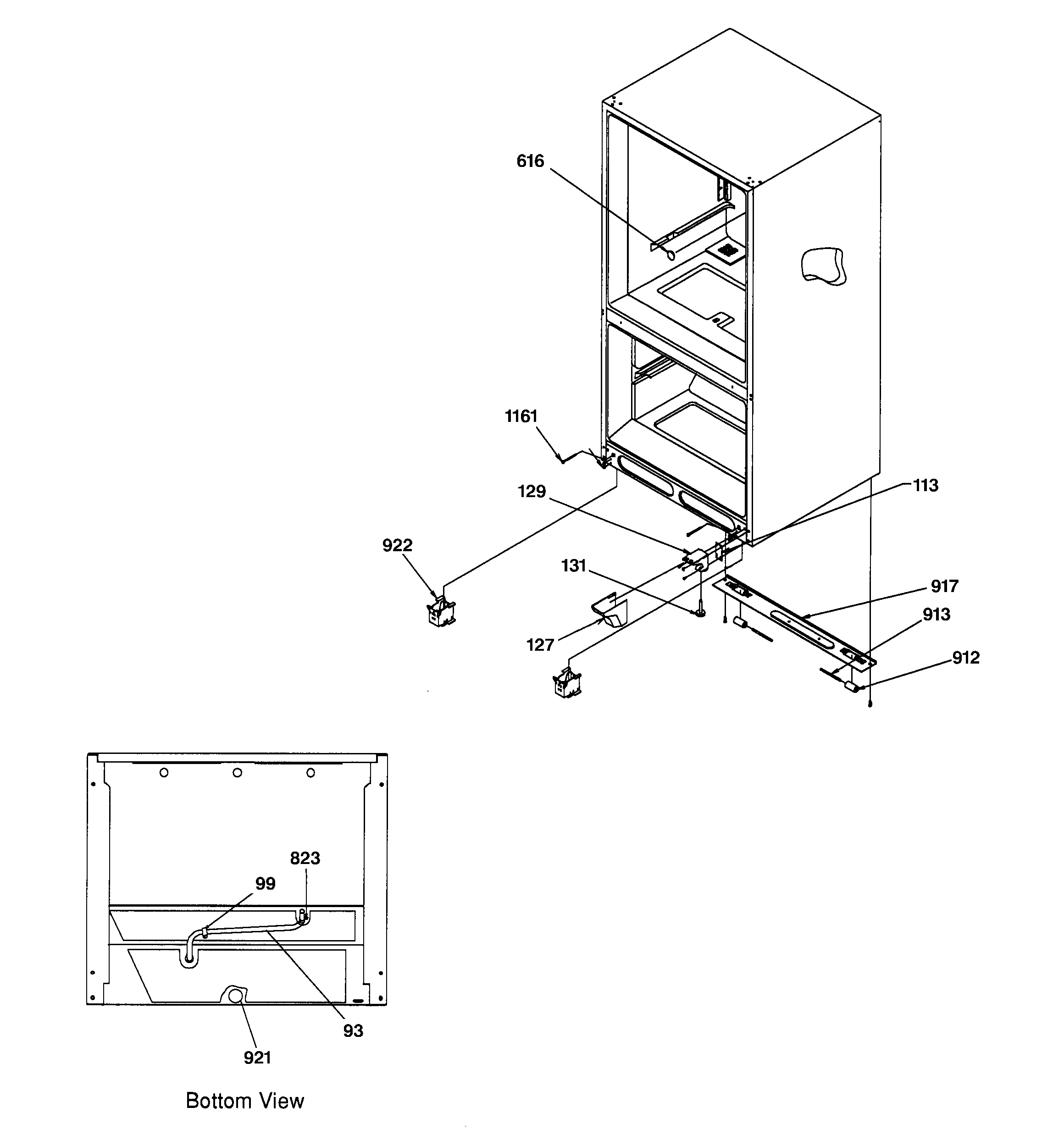 GE GBS22LBMACC insulation & roller assembly diagram