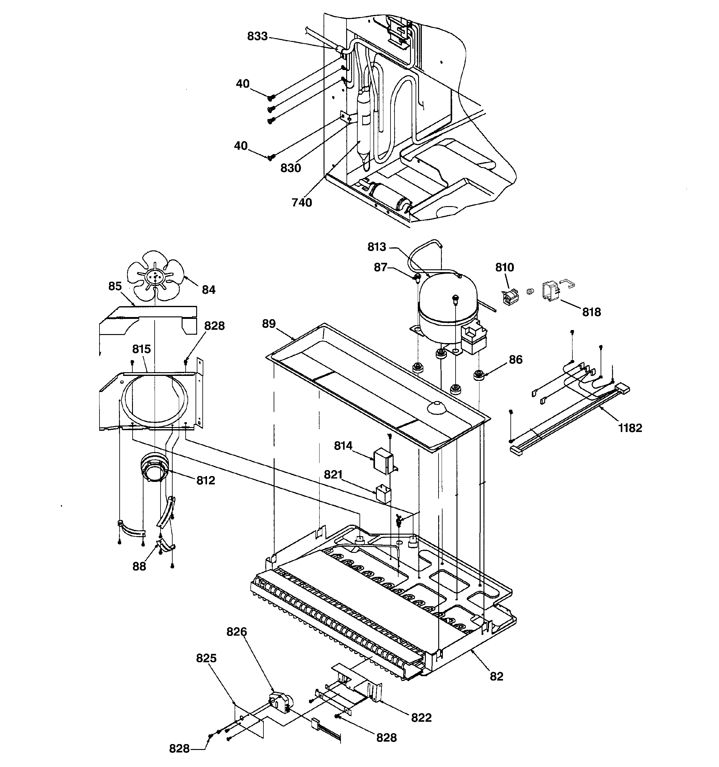 GE GBS22LBMACC machine compartment assembly diagram