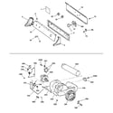 GE DBXR463EB0WW backsplash, blower & motor assembly diagram