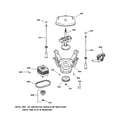 GE WLCD2050B0KC suspension, pump & drive components diagram